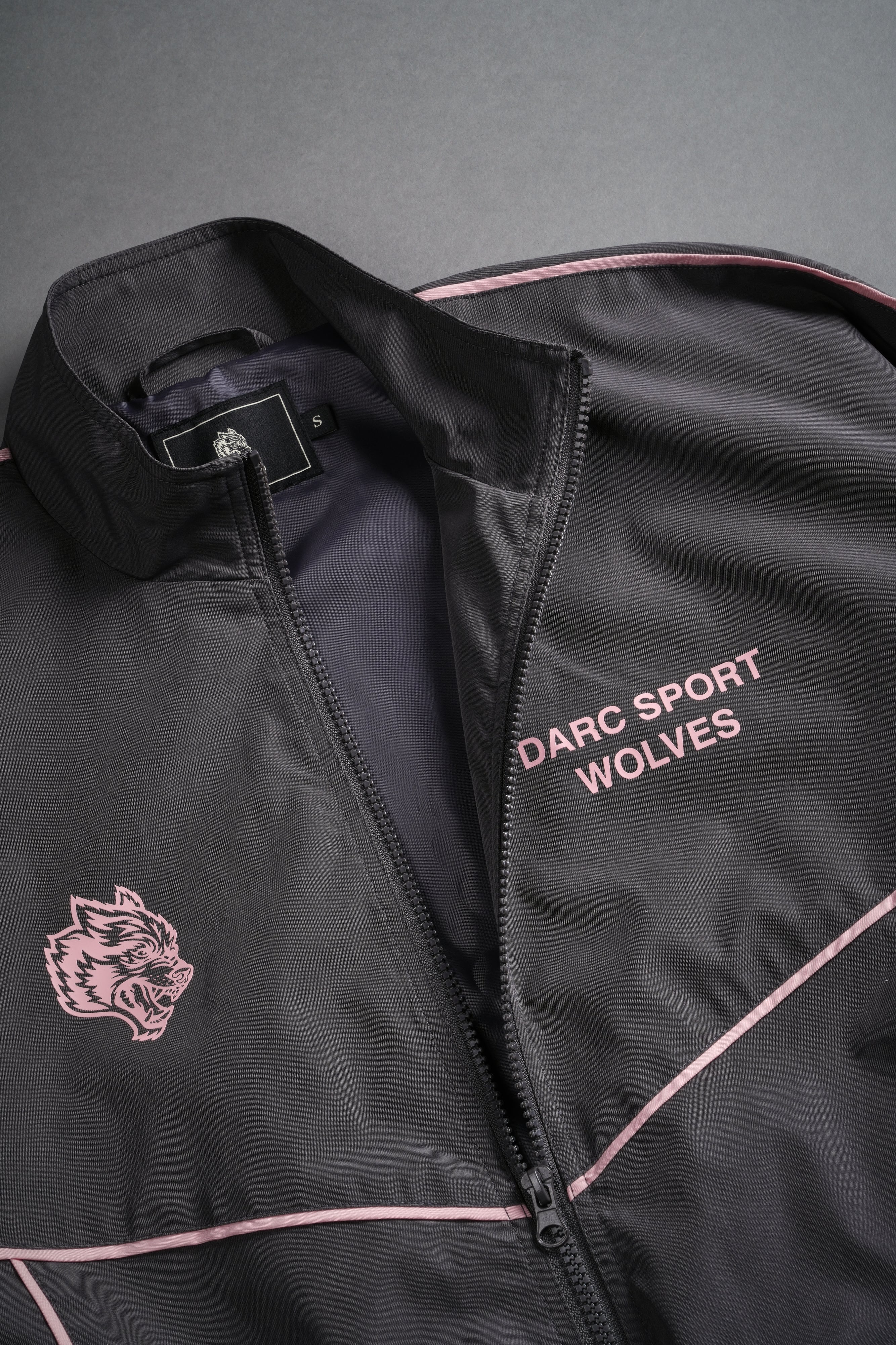 Darc Sport Wolves Quinn Track Jacket in Wolf Gray/Cherry Blossom