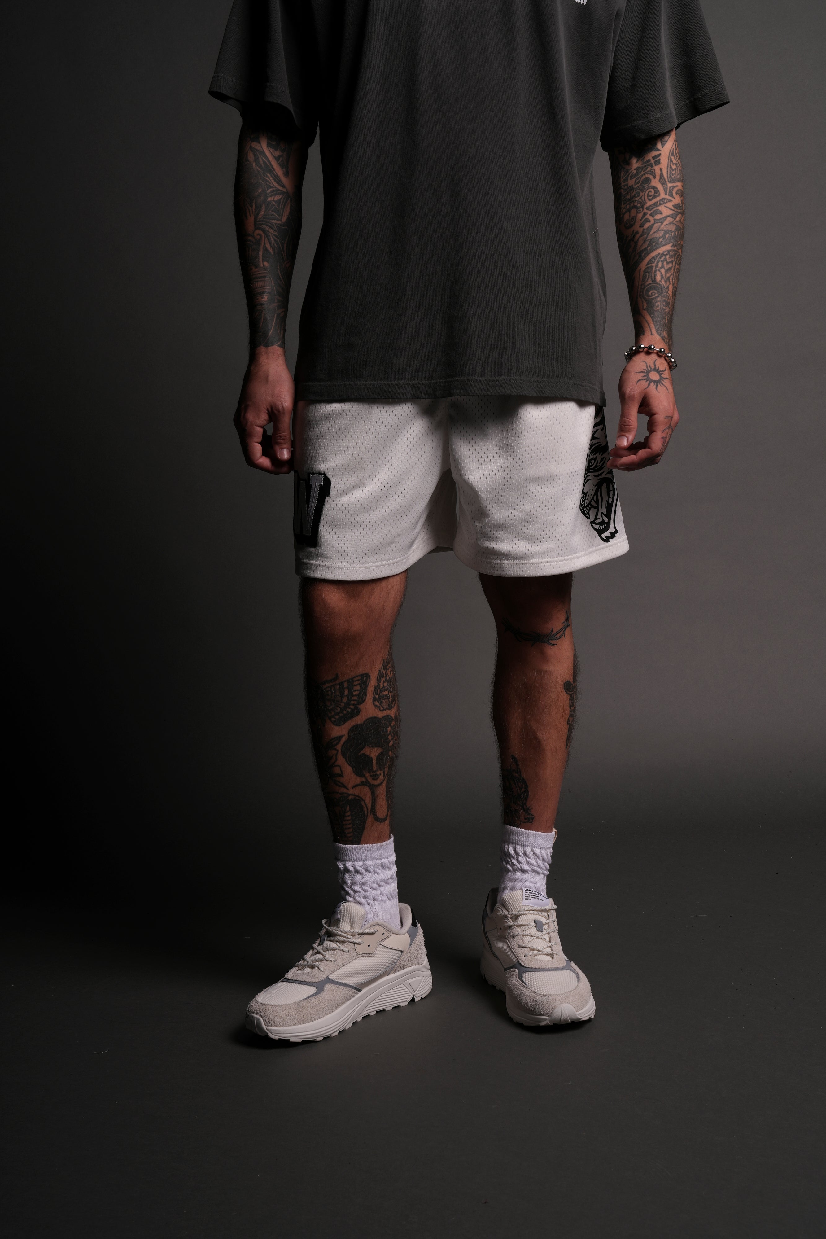 Vaughn Mesh Shorts in Cream