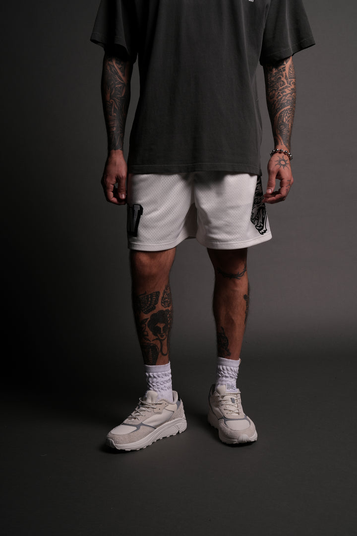 Vaughn Mesh Shorts in Cream