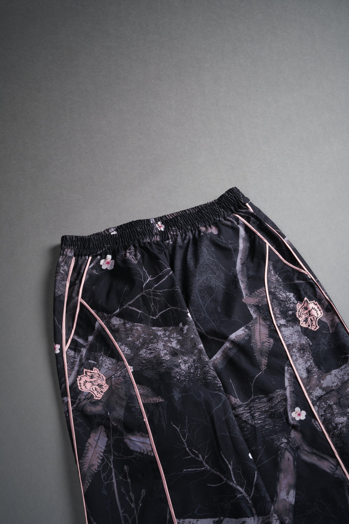 Dual Wolf Quinn Track Pants in Darc Blossom Woodland Camo/Cherry Blossom