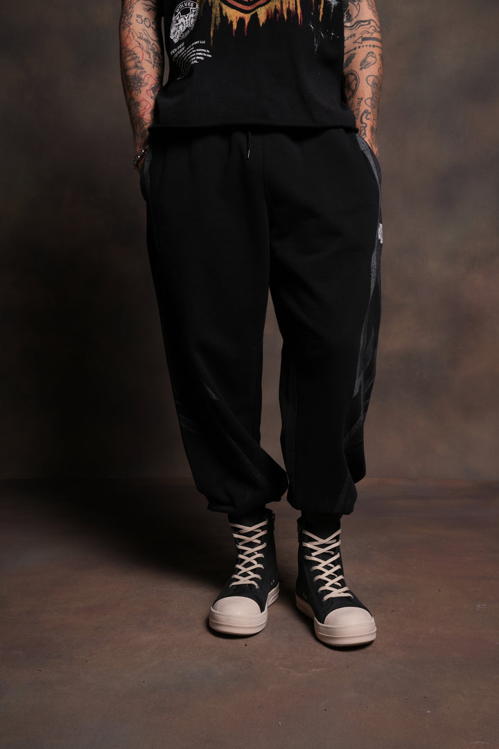Real Recognize Real Unisex Lounger Sweat Pants in Black Drift Wash