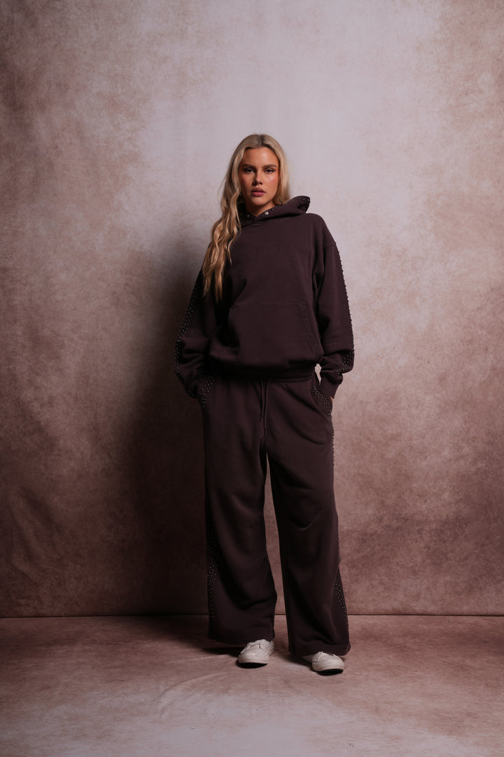 Dual Stud Mia Sweat Pants in Darc Garnet Horizon Sun Fade