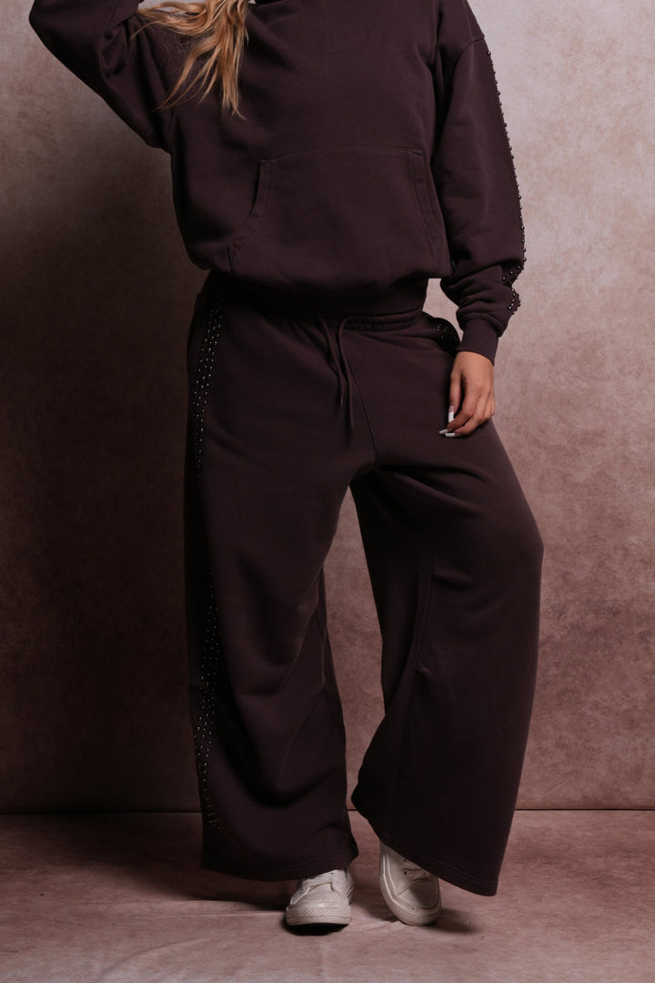 Dual Stud Mia Sweat Pants in Darc Garnet Horizon Sun Fade