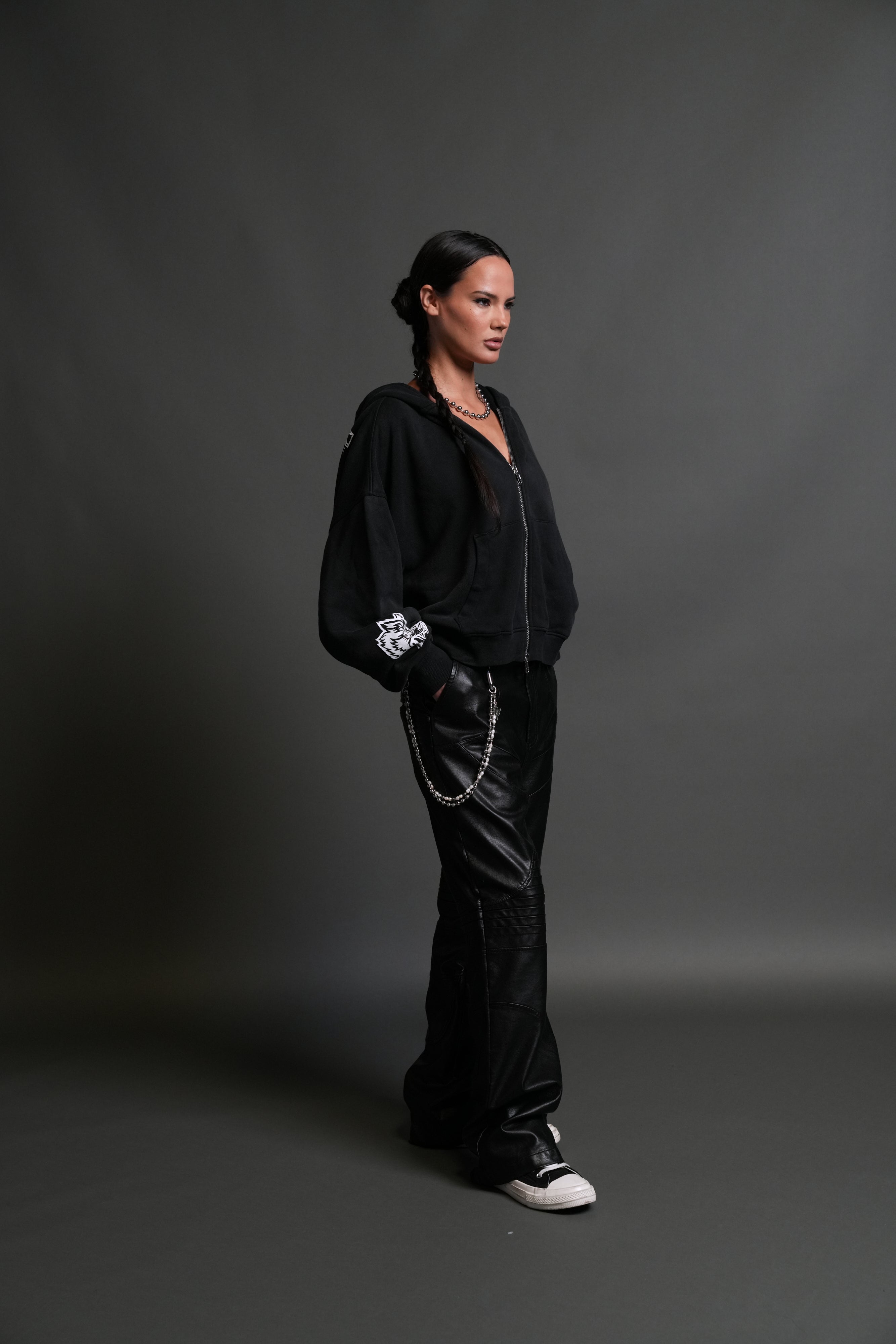 Boba Fett Vex Double Zip Hoodie in Black Drift Wash