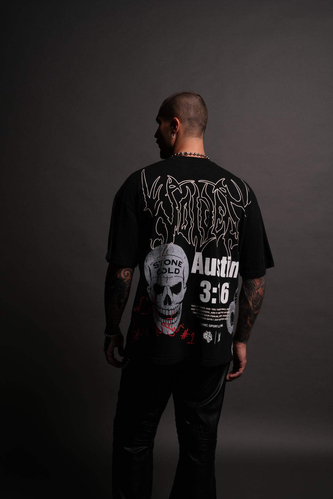 Austin 3:16 "Premium" Oversized Tee in Black