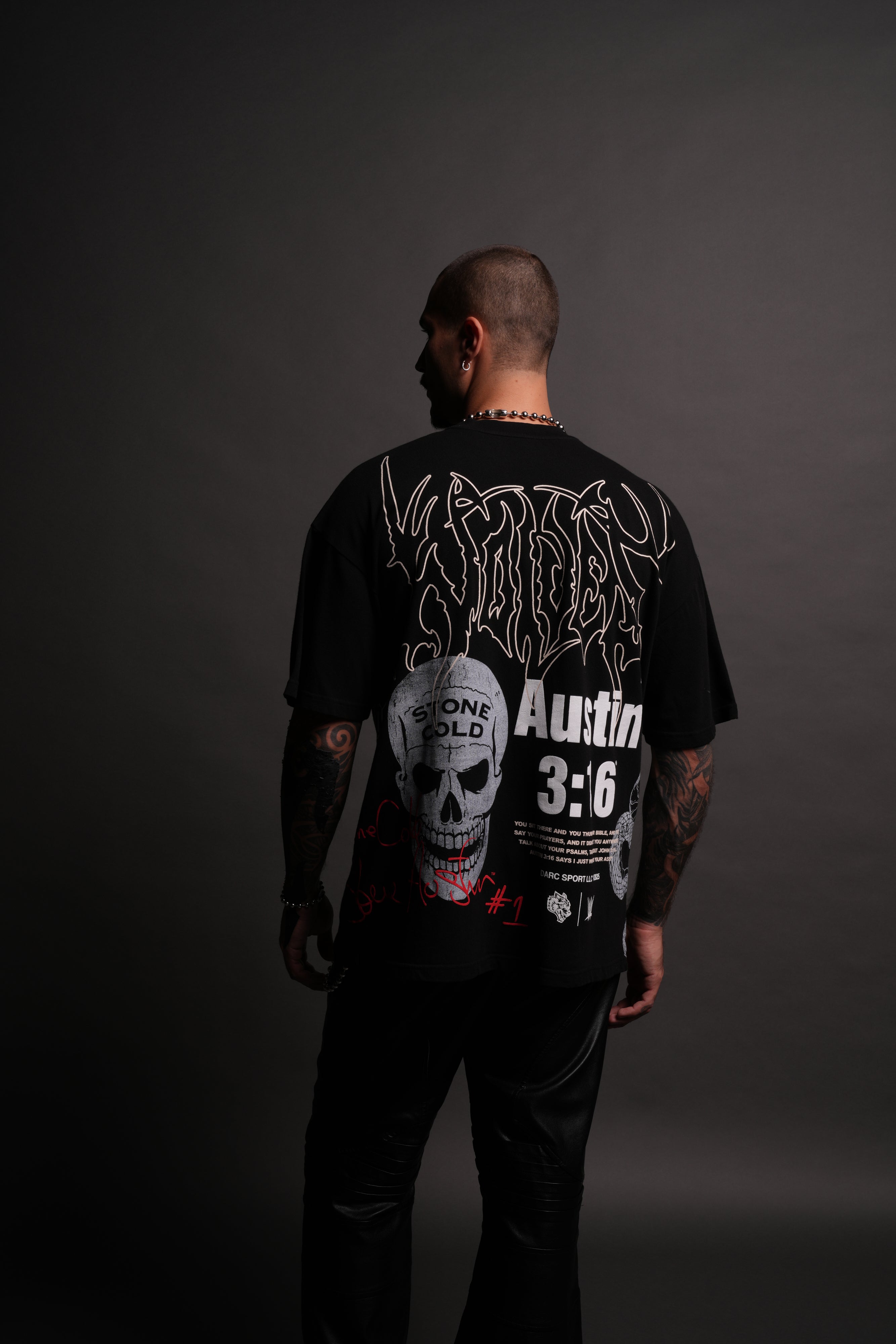 Austin 3:16 "Premium" Oversized Tee in Black