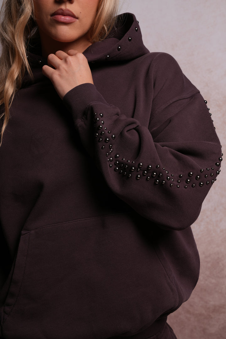 Chopper Stud "Pierce" Hoodie in Darc Garnet Horizon Sun Fade