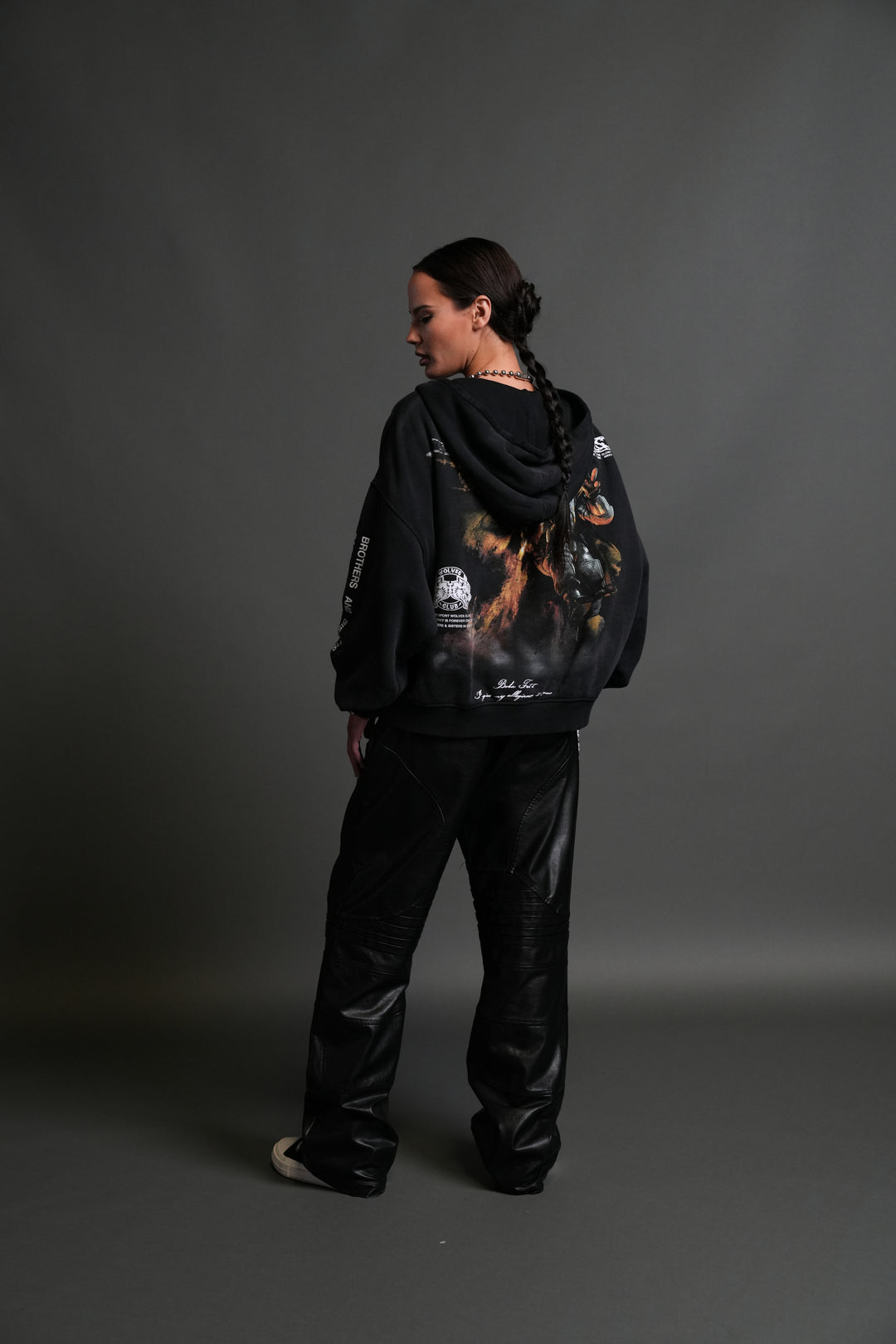 Boba Fett Vex Double Zip Hoodie in Black Drift Wash