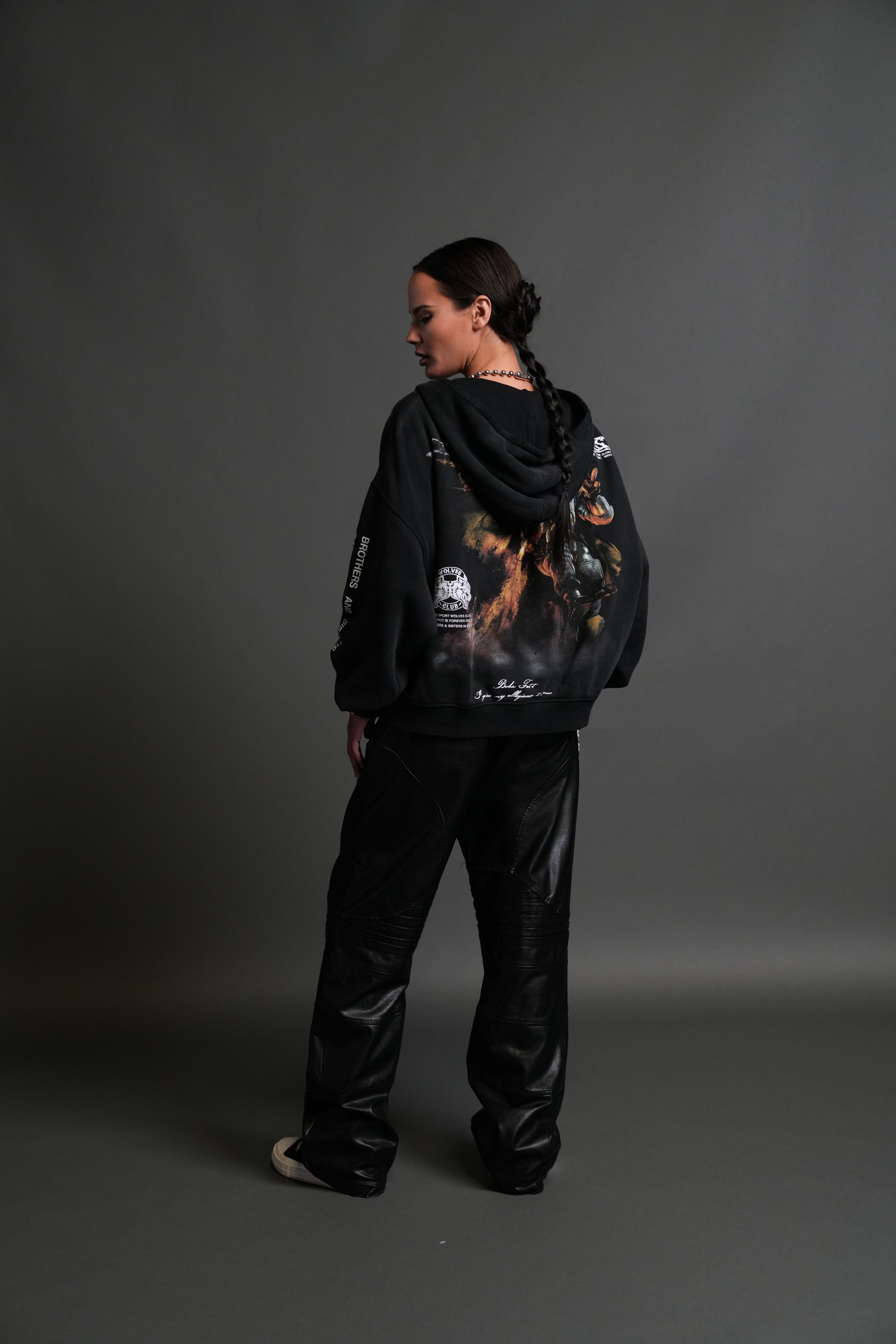 Boba Fett Vex Double Zip Hoodie in Black Drift Wash