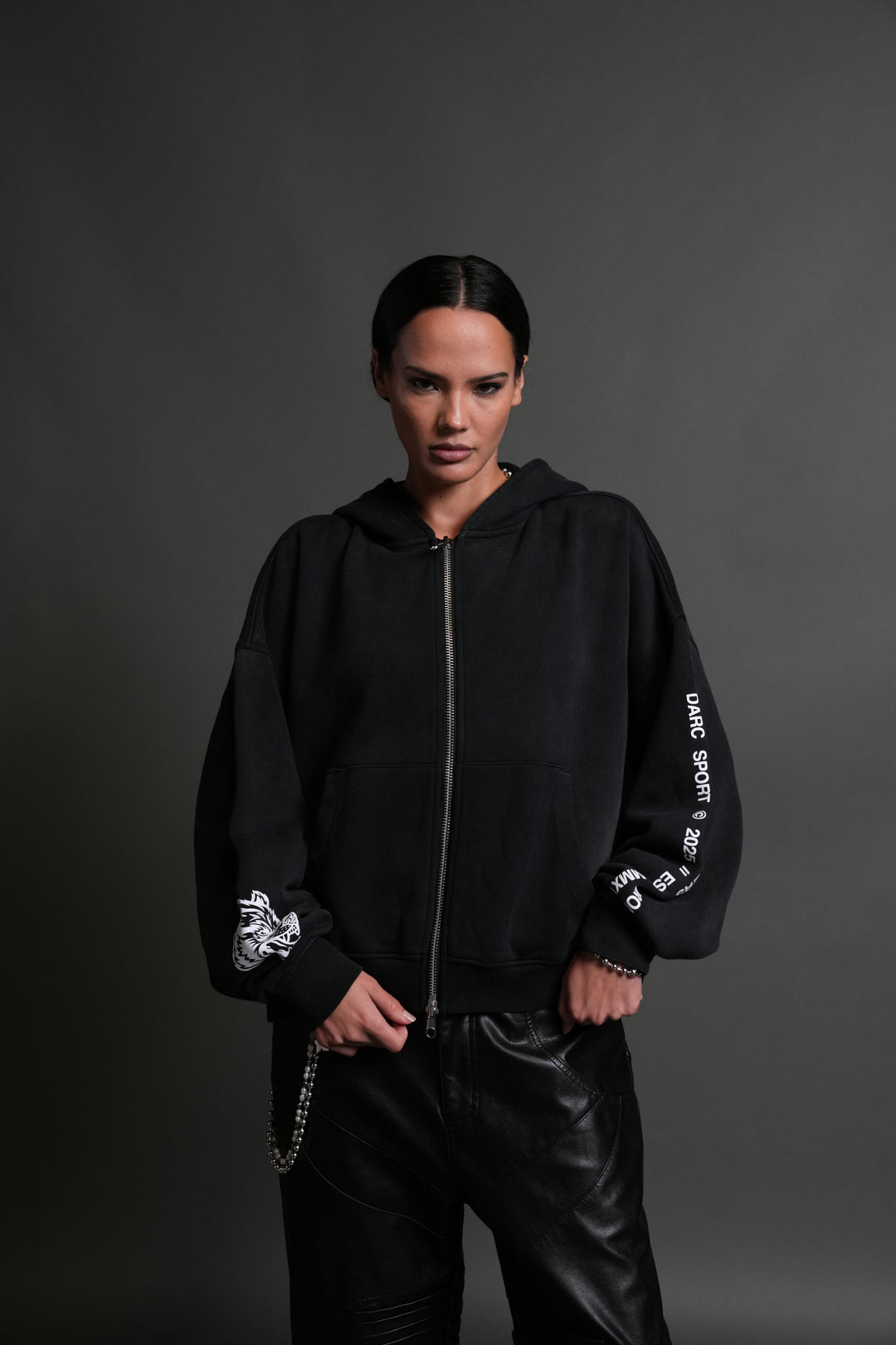 Boba Fett Vex Double Zip Hoodie in Black Drift Wash