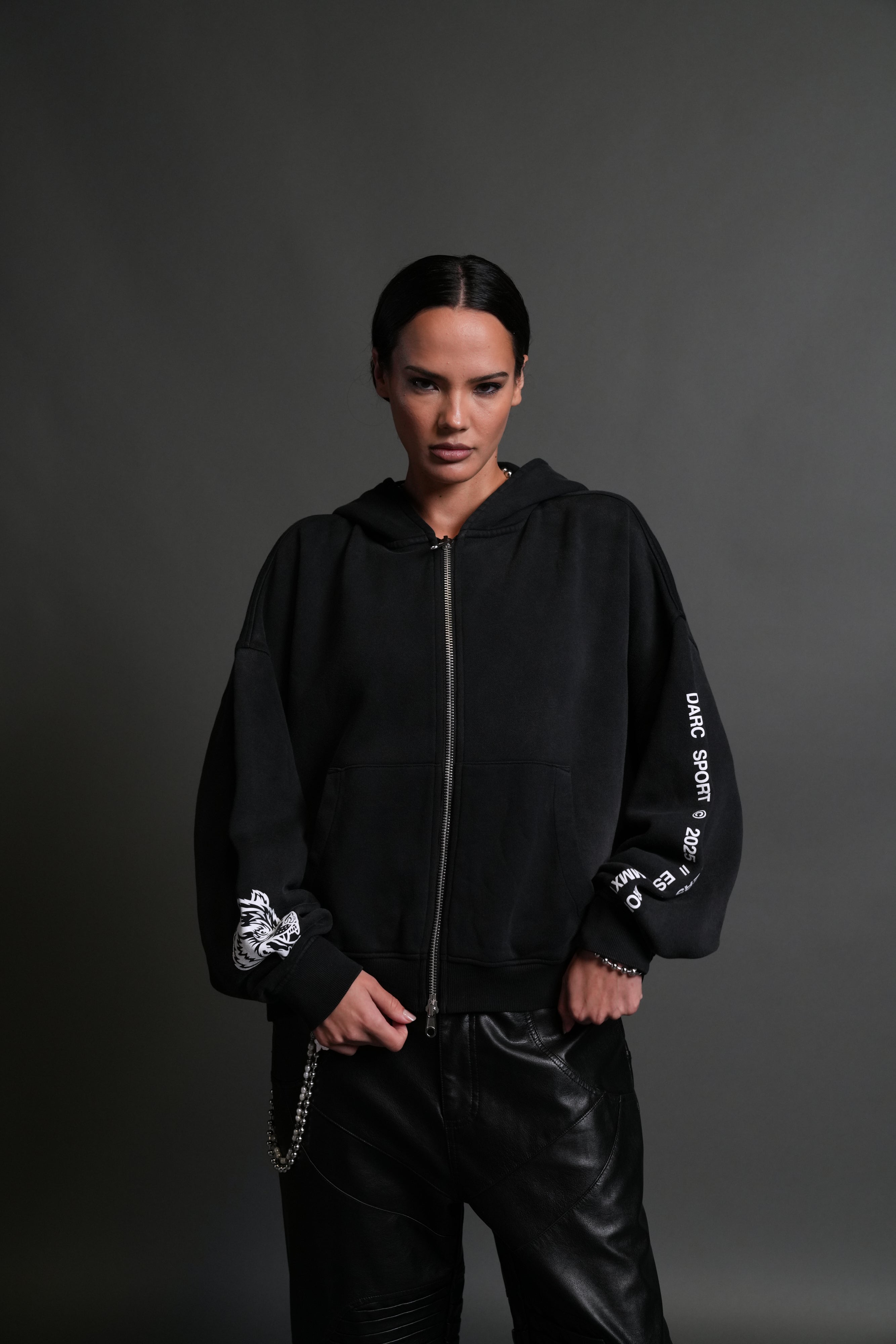 Boba Fett Vex Double Zip Hoodie in Black Drift Wash