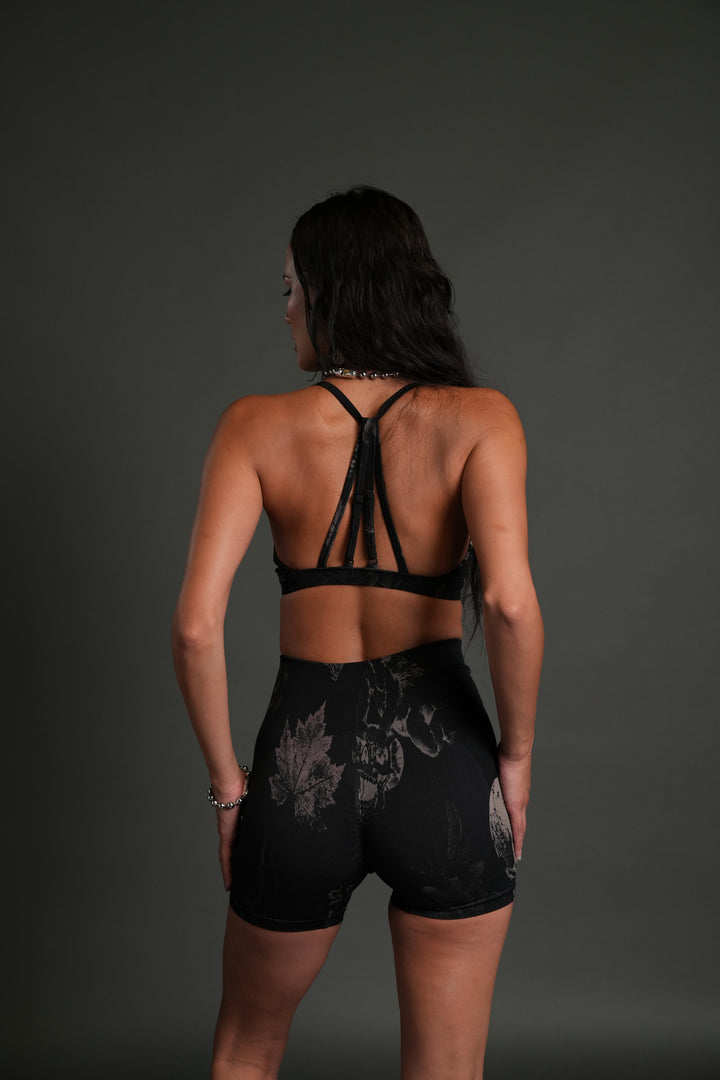 Single Wolf "Everson" Alexa Seamless Bra in Black Vinatas Flora