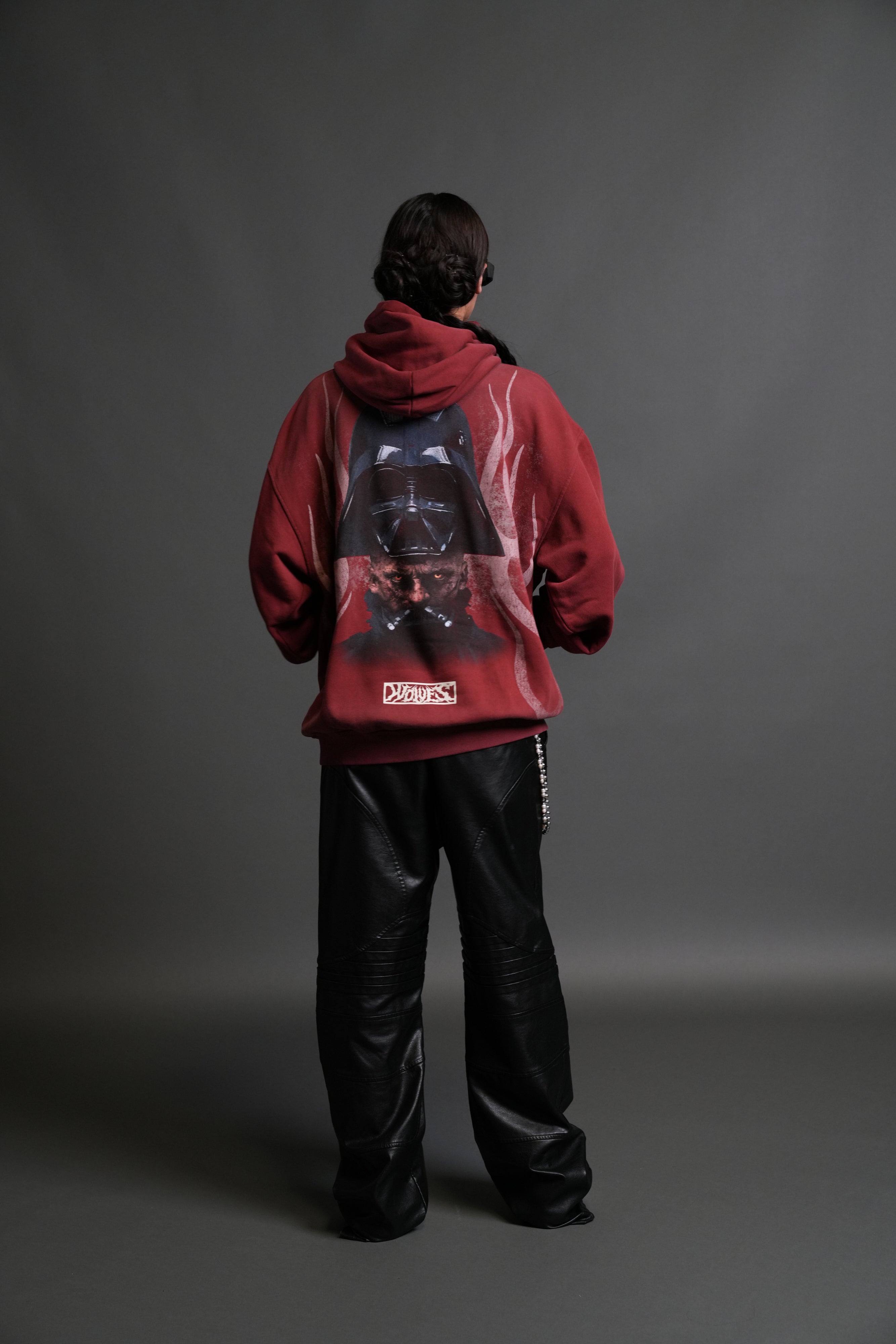 Ashes of the Dark V2 "Pierce" Hoodie in Cherry Red Drift Wash