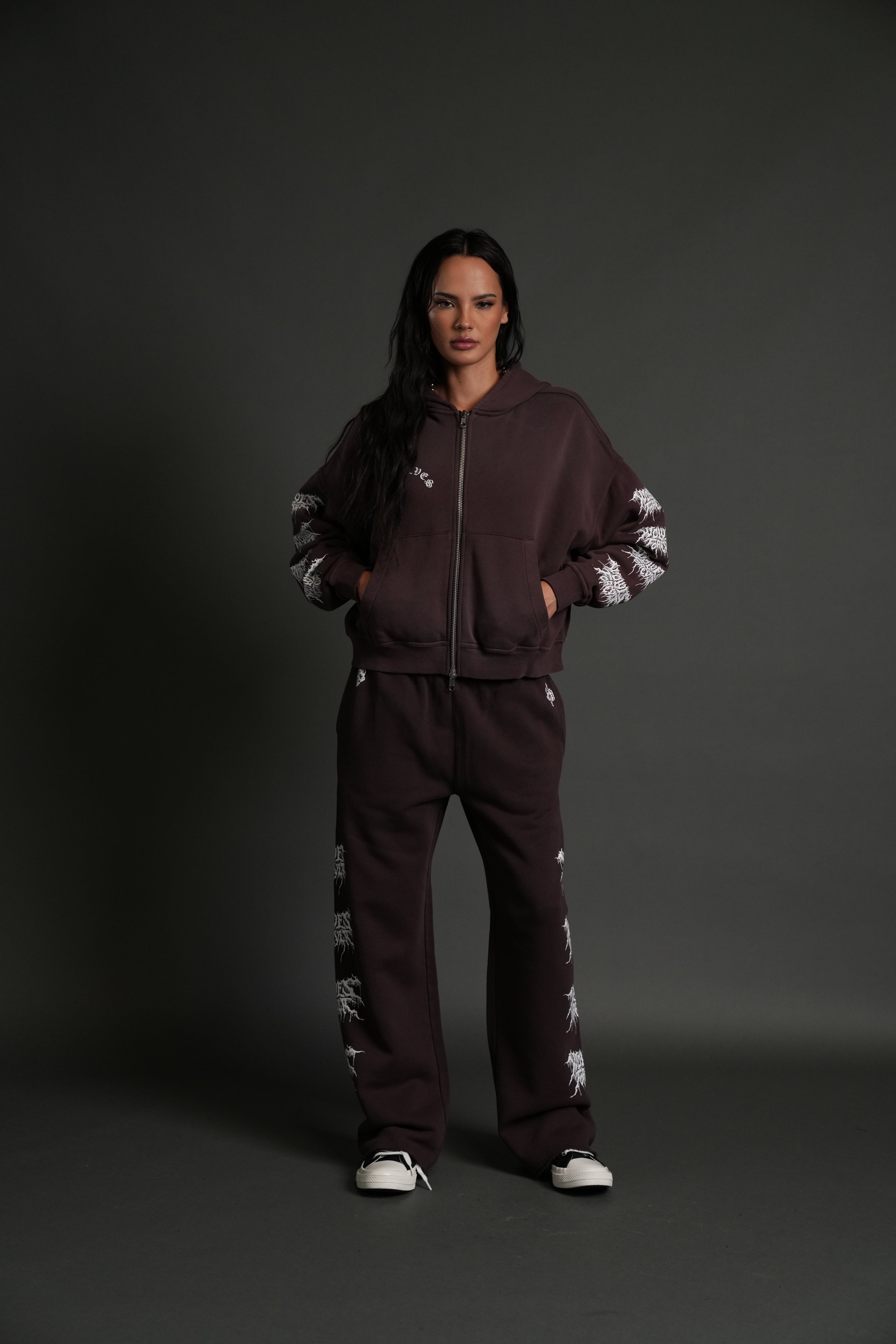 Drip Hesh Couture Sweats in Darc Garnet