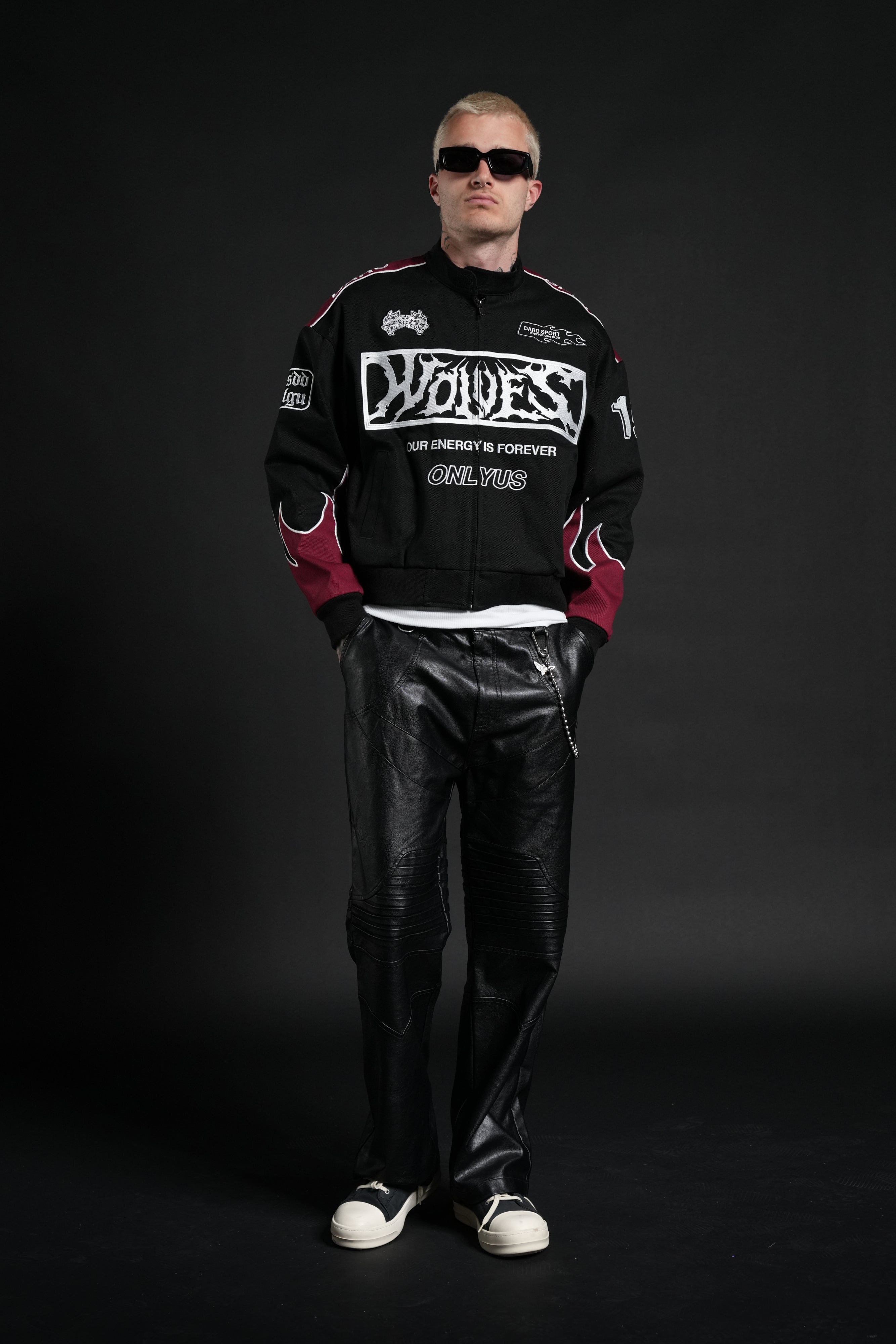 Ride The Fire V2 Gordon Racing Jacket in Black/Oxblood