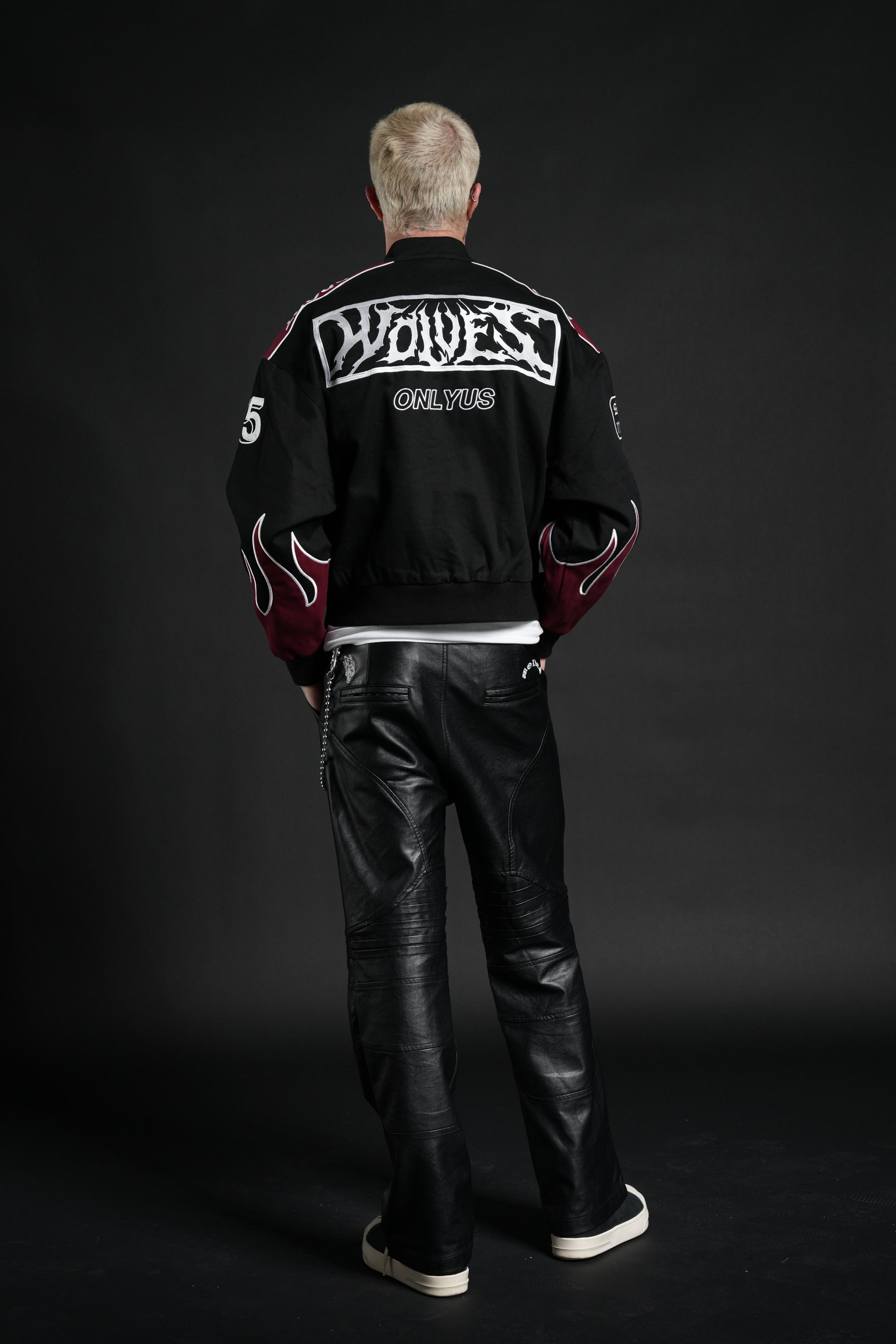Ride The Fire V2 Gordon Racing Jacket in Black/Oxblood