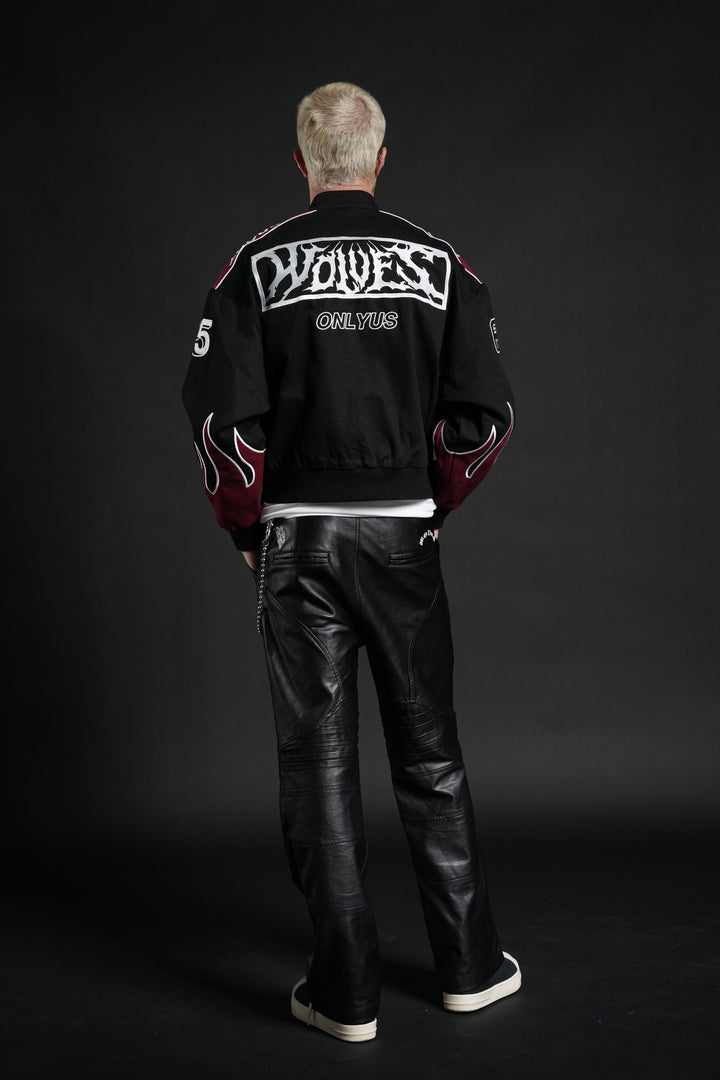 Ride The Fire V2 Gordon Racing Jacket in Black/Oxblood
