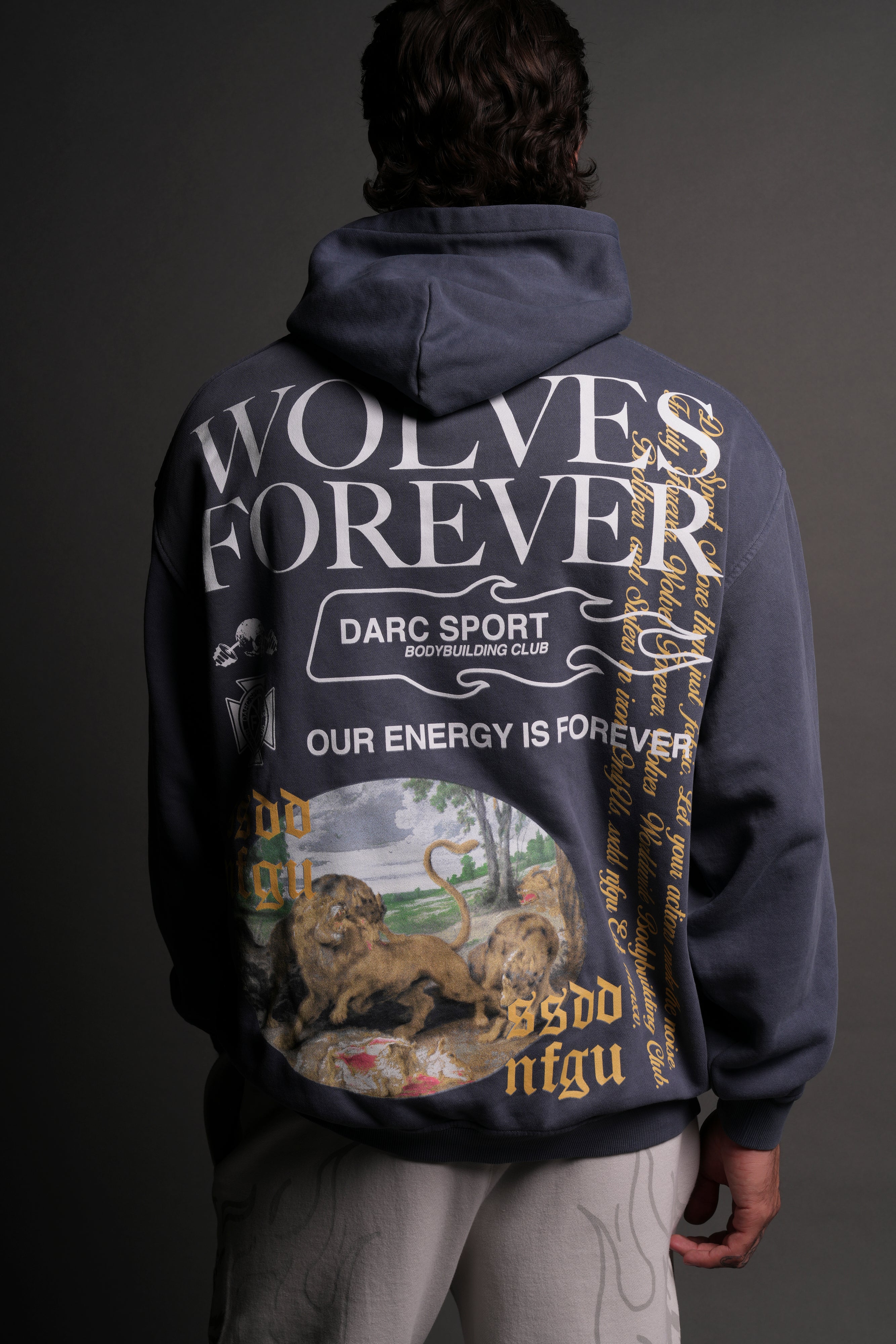 Three Wolves "Pierce" Hoodie in Darc Blue