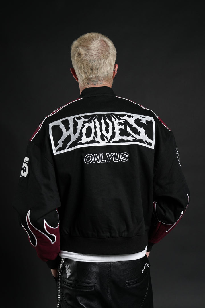 Ride The Fire V2 Gordon Racing Jacket in Black/Oxblood