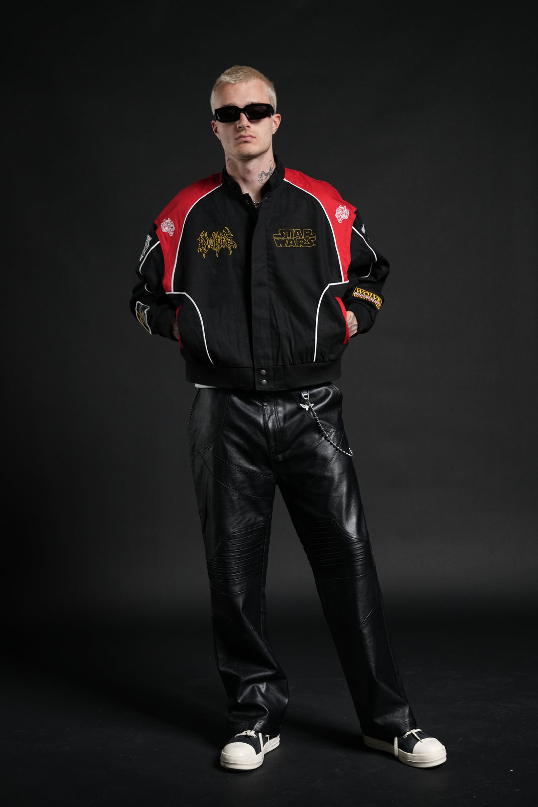 You Underestimate My Power Grit Road Racing Jacket in Black/Red