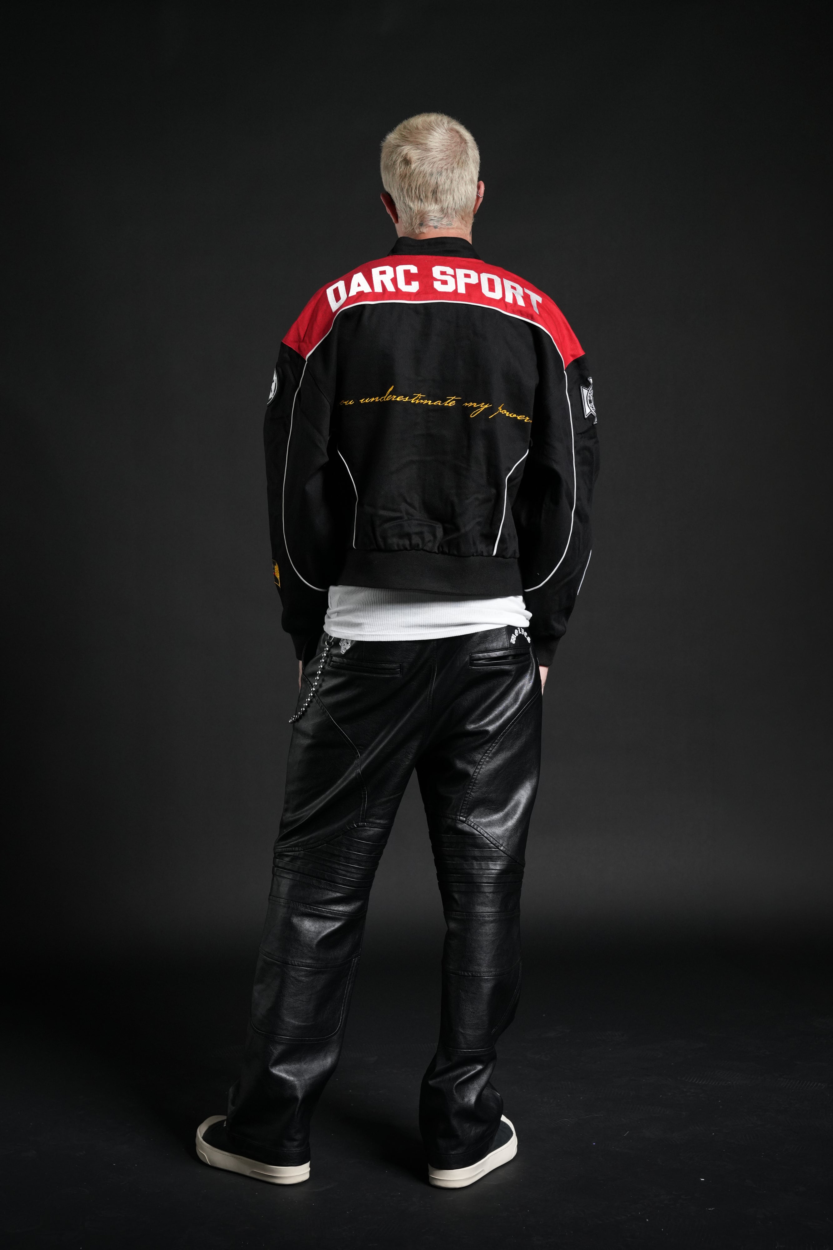 You Underestimate My Power Grit Road Racing Jacket in Black/Red