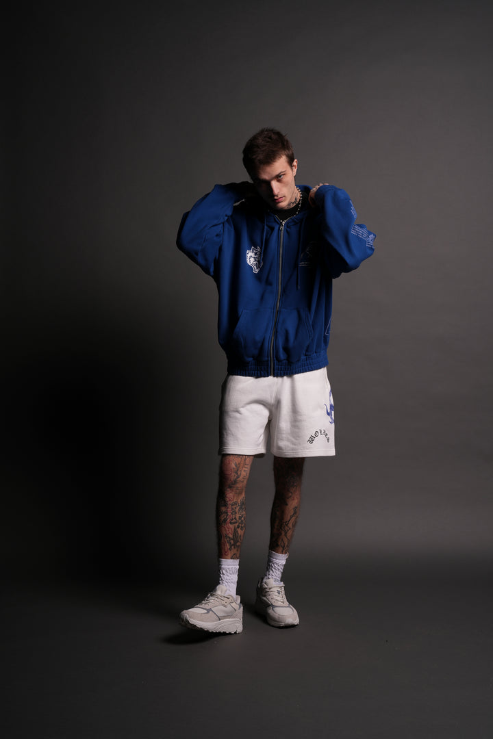 Powerhouse Forever "Chambers" Zip Hoodie in Darc Cobalt