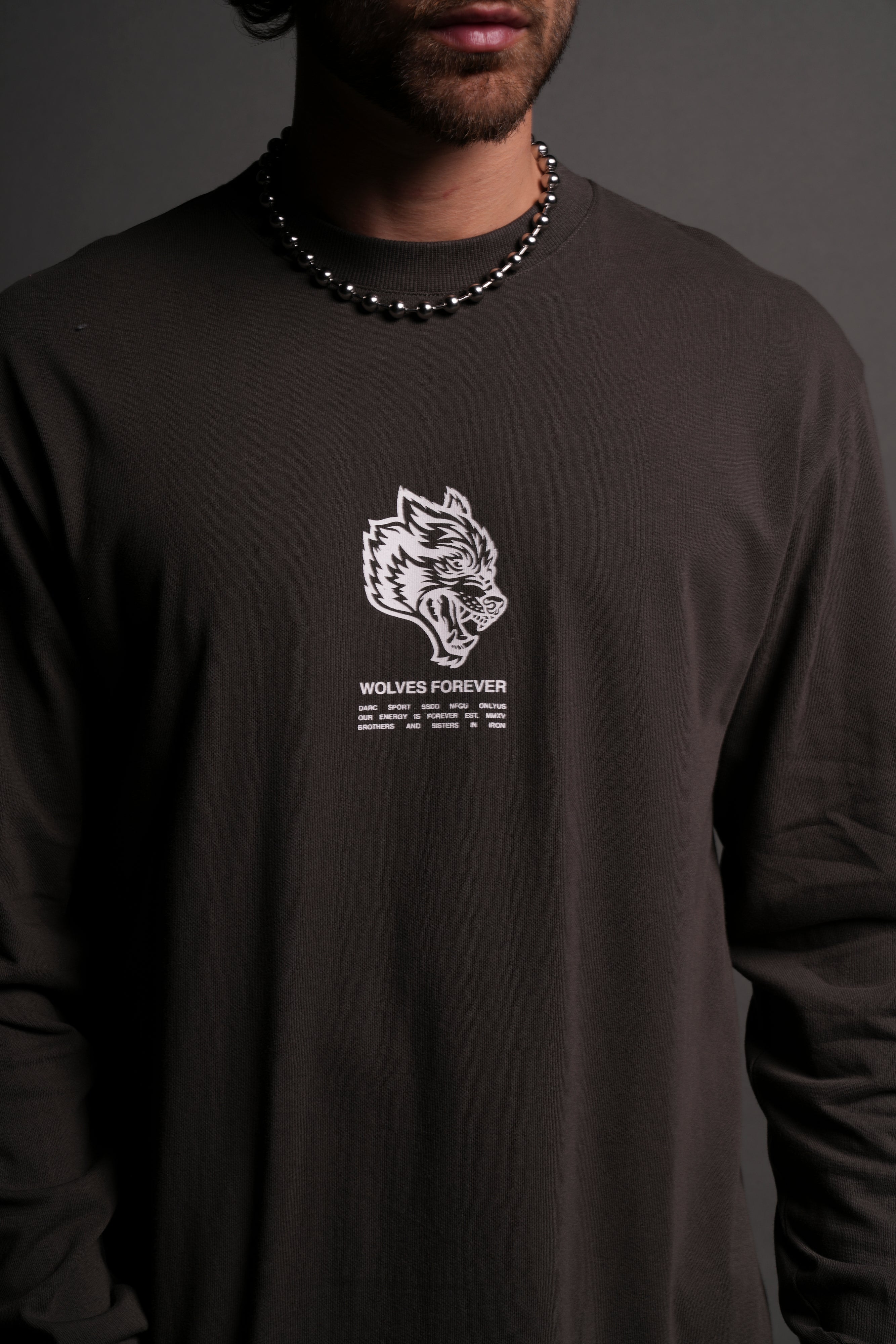 Wolves Have Your Back "Premium" L/S Tee in Wolf Gray