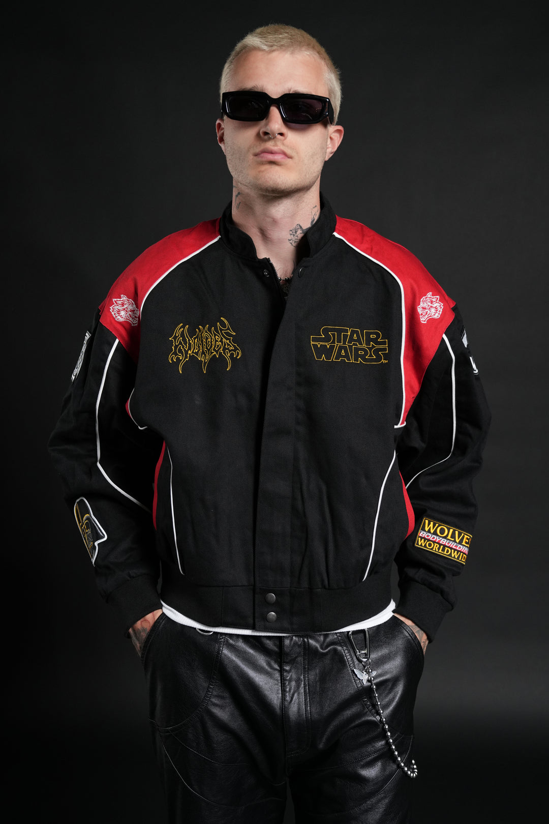 You Underestimate My Power Grit Road Racing Jacket in Black/Red