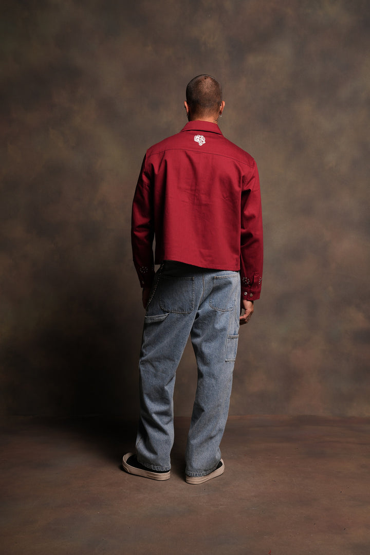 Nuestra Senora Ls Vince Shirt In Cherry Red