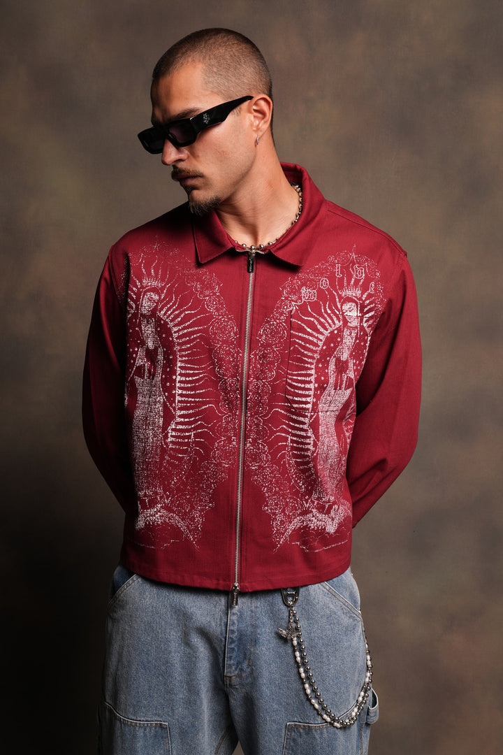 Nuestra Senora Ls Vince Shirt In Cherry Red