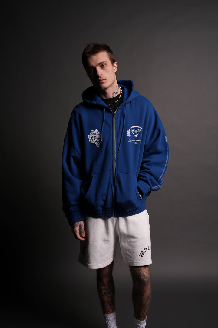 Powerhouse Forever "Chambers" Zip Hoodie in Darc Cobalt