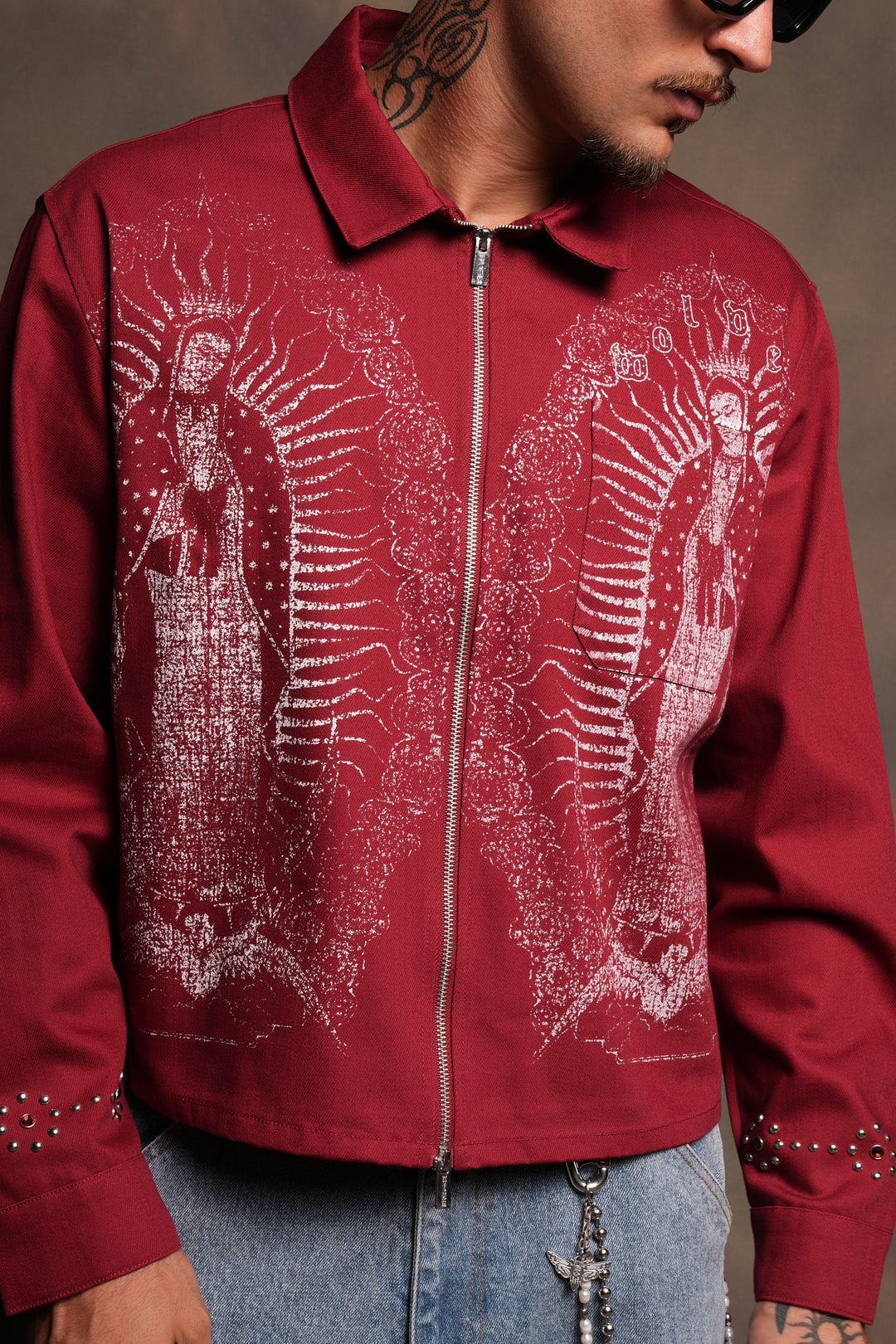 Nuestra Senora Ls Vince Shirt In Cherry Red