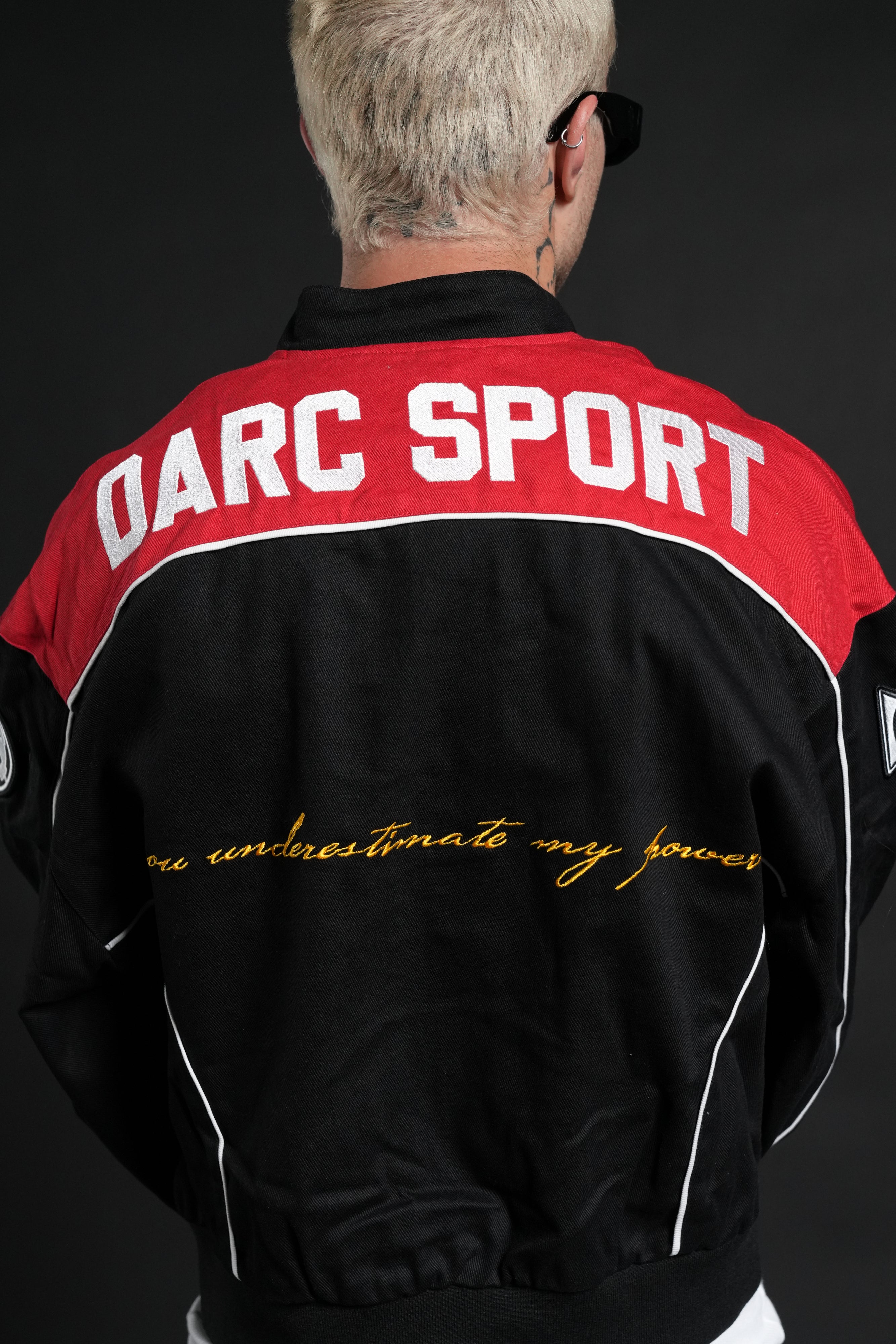 DARC SPORT ジャケット You Underestimate My Power Grit Road Racing Jacket in Black/Red