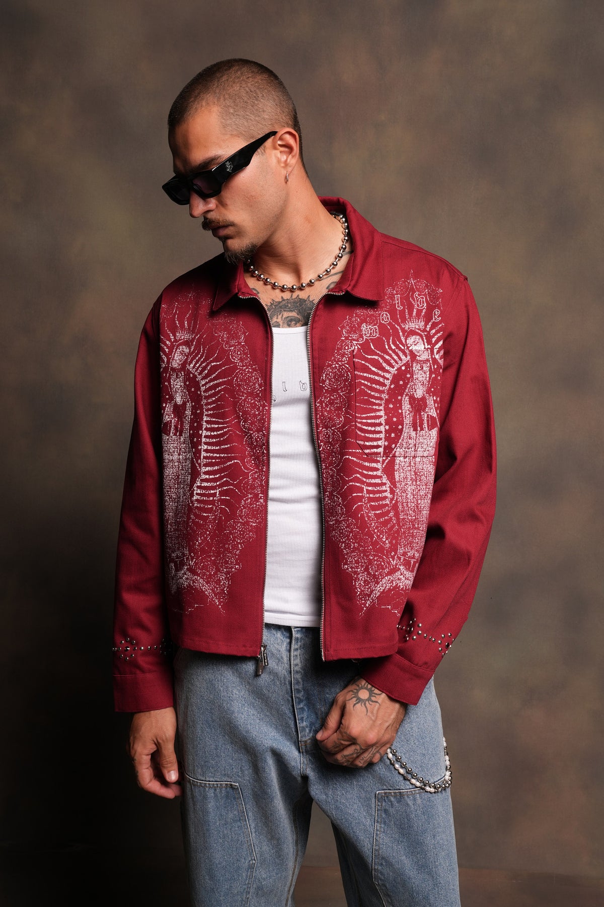 Nuestra Senora Ls Vince Shirt In Cherry Red
