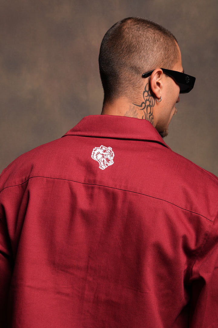 Nuestra Senora Ls Vince Shirt In Cherry Red