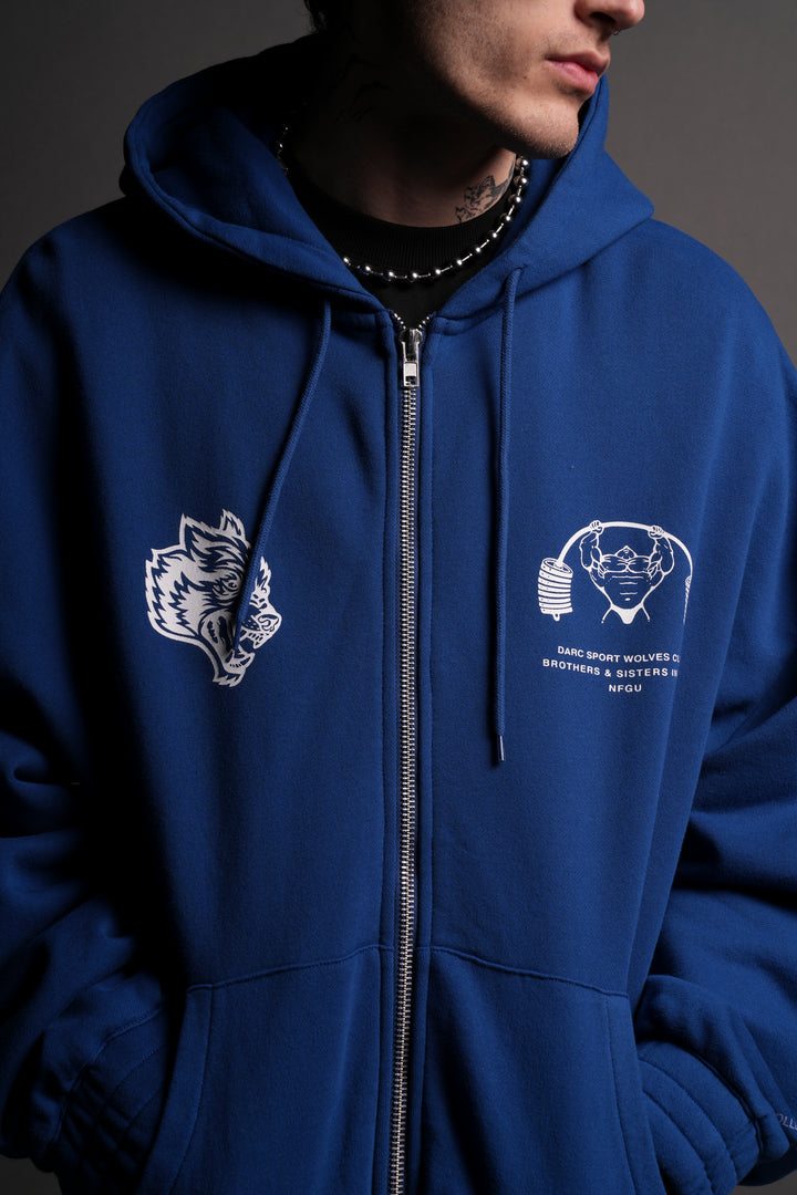 Powerhouse Forever "Chambers" Zip Hoodie in Darc Cobalt