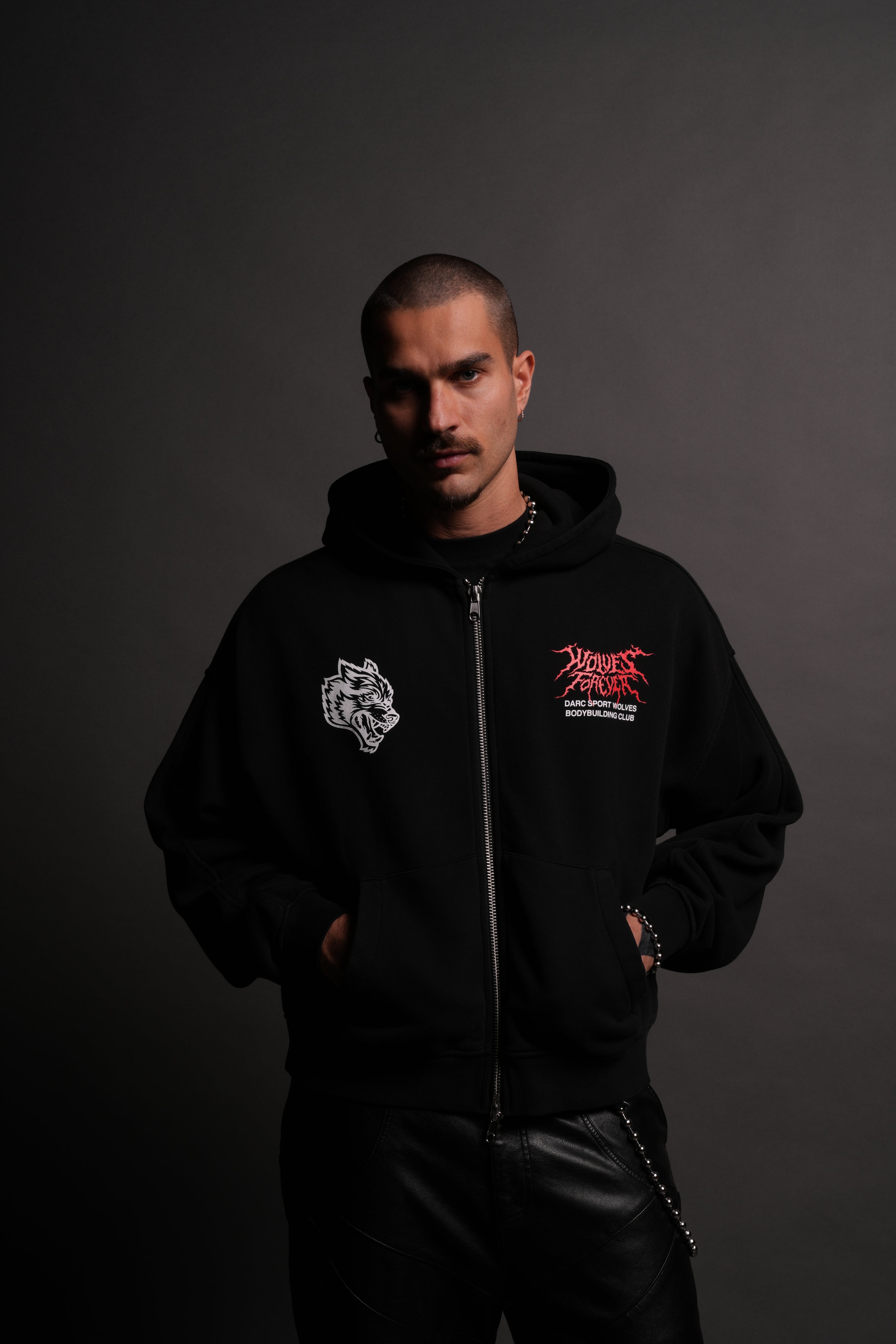 SECRET Double Zip Hoodie ブラック