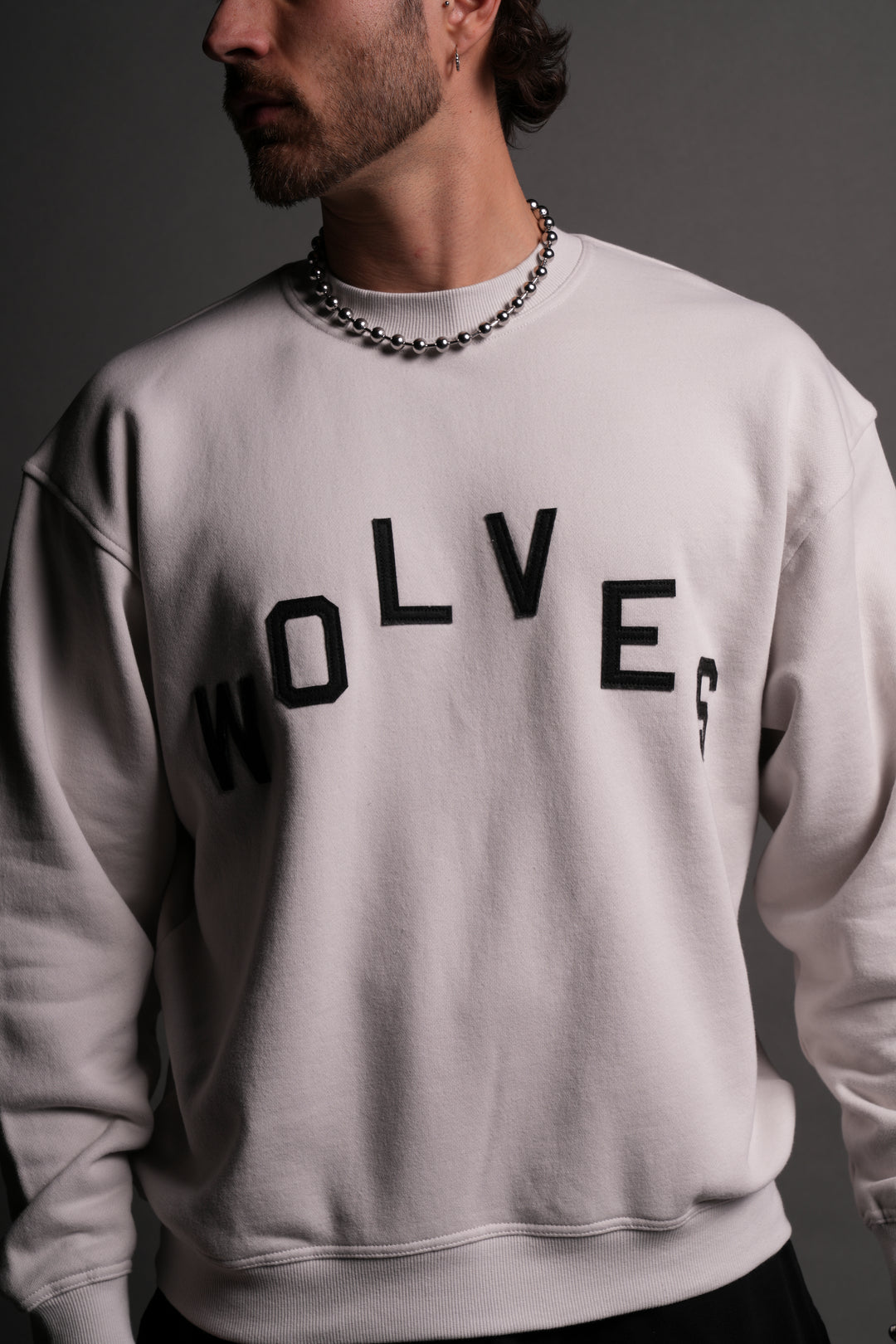 Wolves Pyramid London Crewneck in Stone