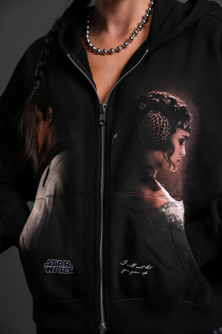 Crossed Paths Darco Double Zip Hoodie in Black