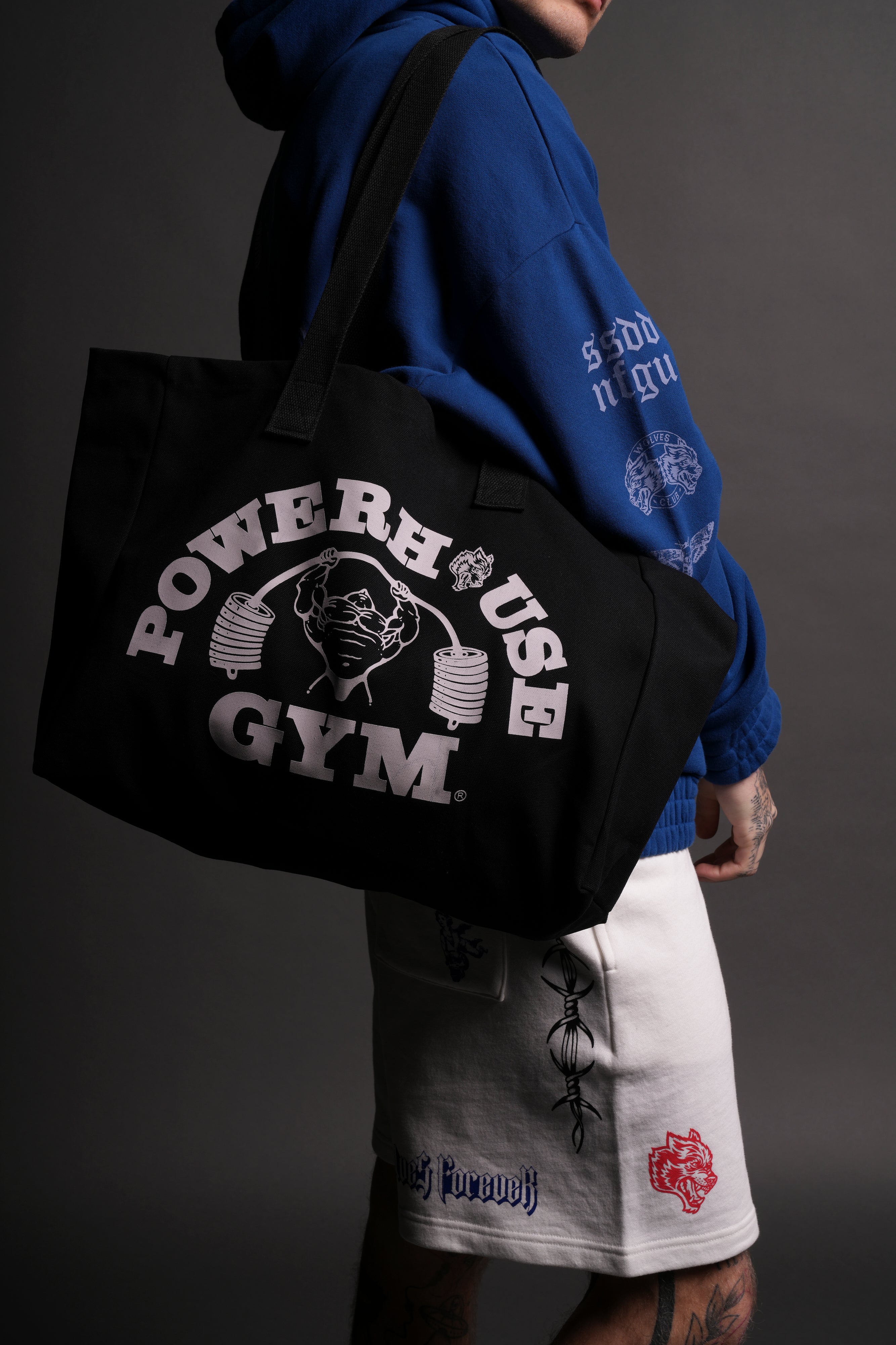 Powerhouse Of The Wolves Forever Canvas Tote in Black