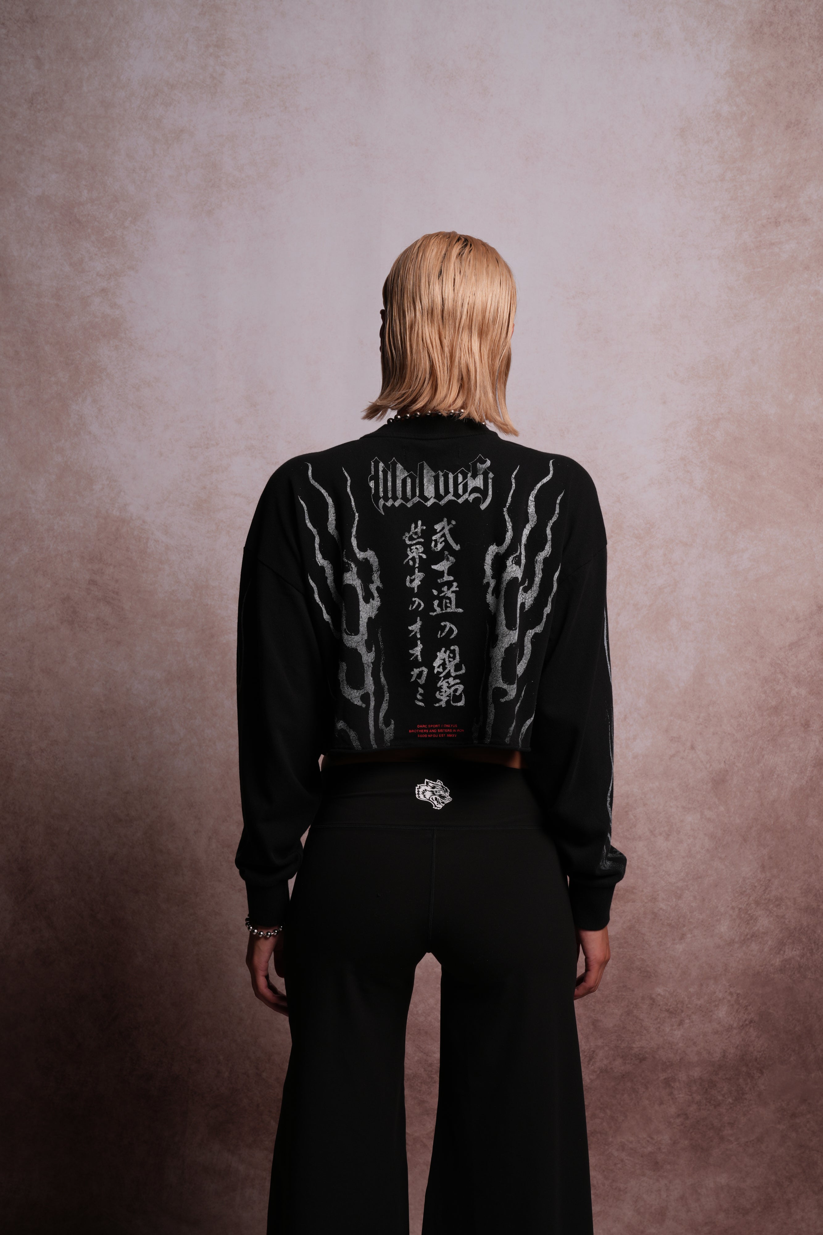 Darc Infernal "Premium" Oversized Cropped L/S Tee in Black