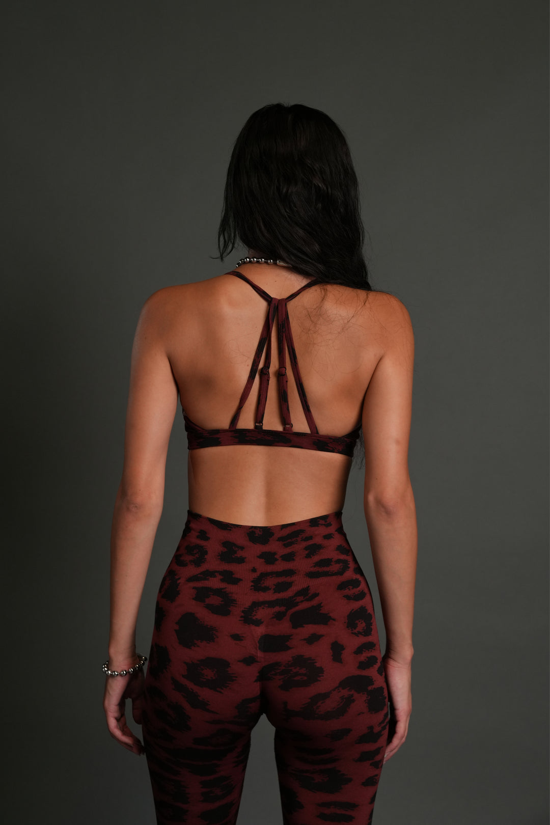 Single Wolf "Everson" Alexa Seamless Bra in Cherry Red Leopard