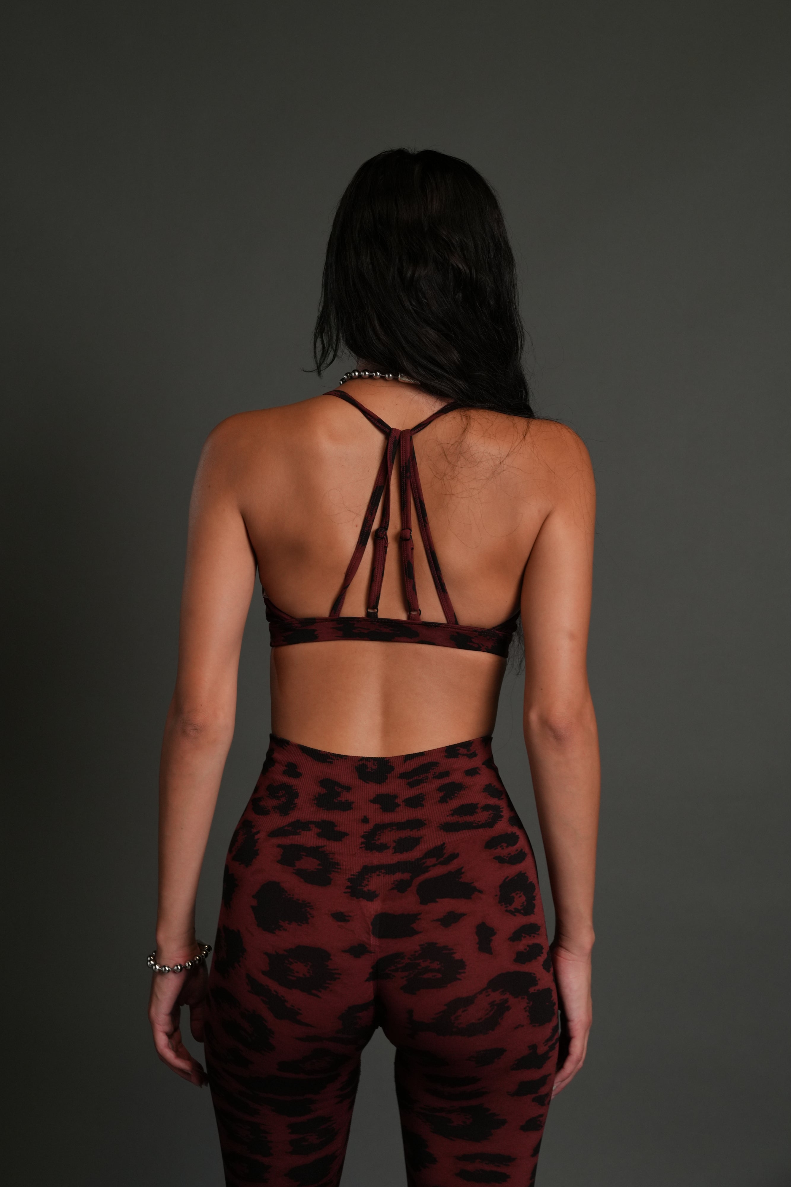 Single Wolf "Everson" Alexa Seamless Bra in Cherry Red Leopard
