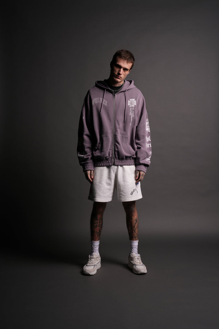 On Our Sleeve "Chambers" Zip Hoodie in Plum