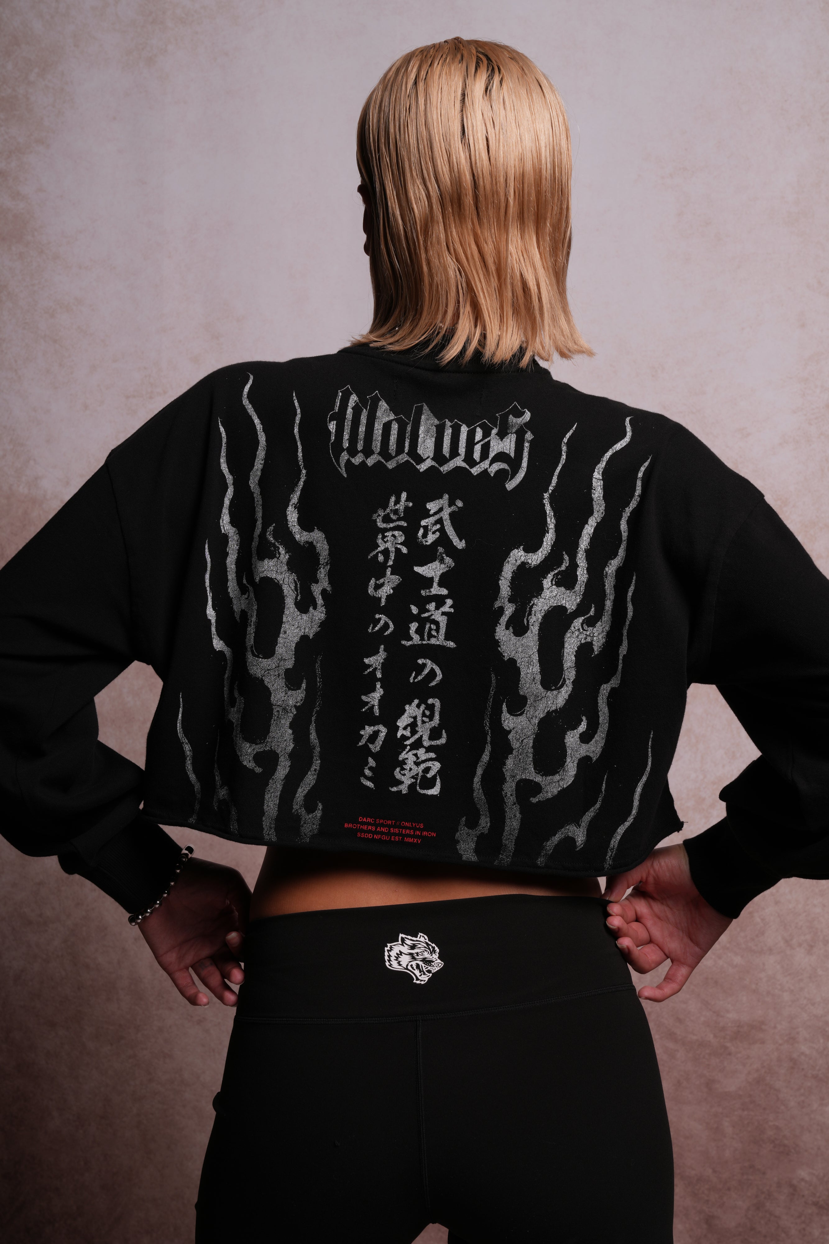 Darc Infernal "Premium" Oversized Cropped L/S Tee in Black