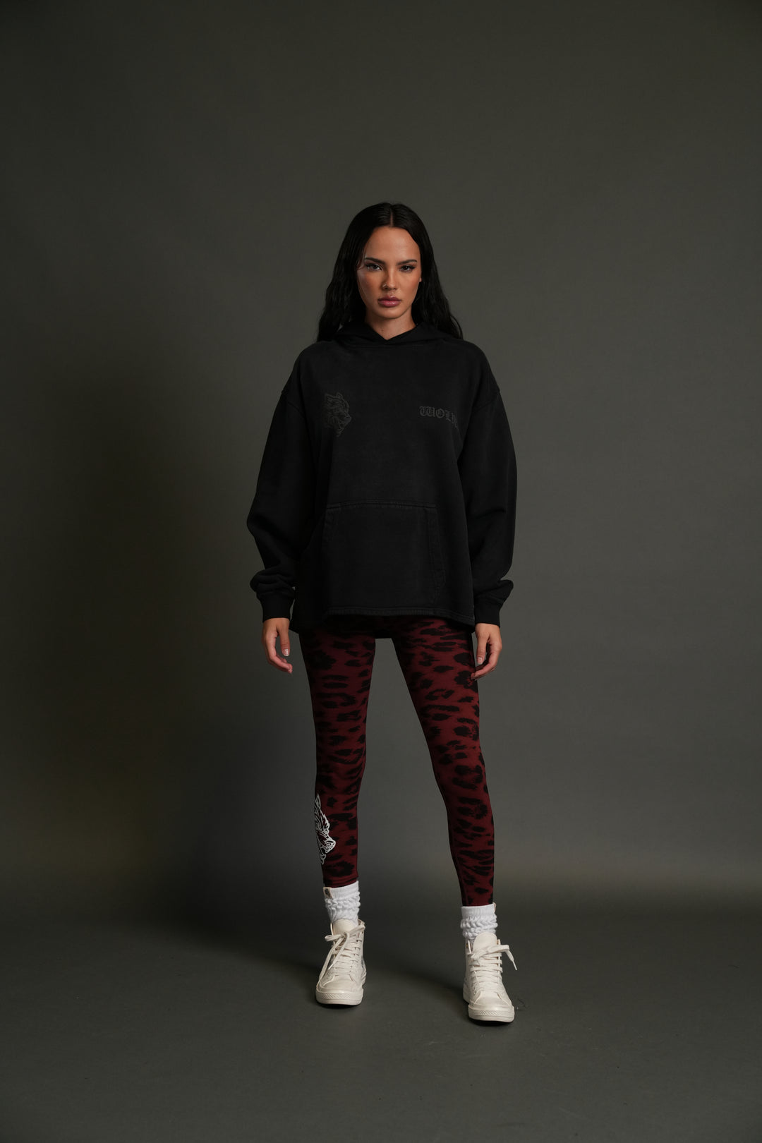 Phantom Night Chopper "Moaty" Hoodie in Black Drift Wash