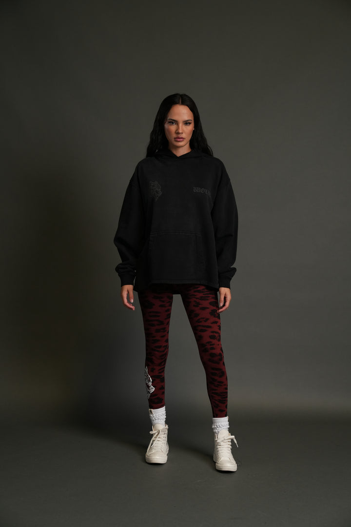 Phantom Night Chopper "Moaty" Hoodie in Black Drift Wash