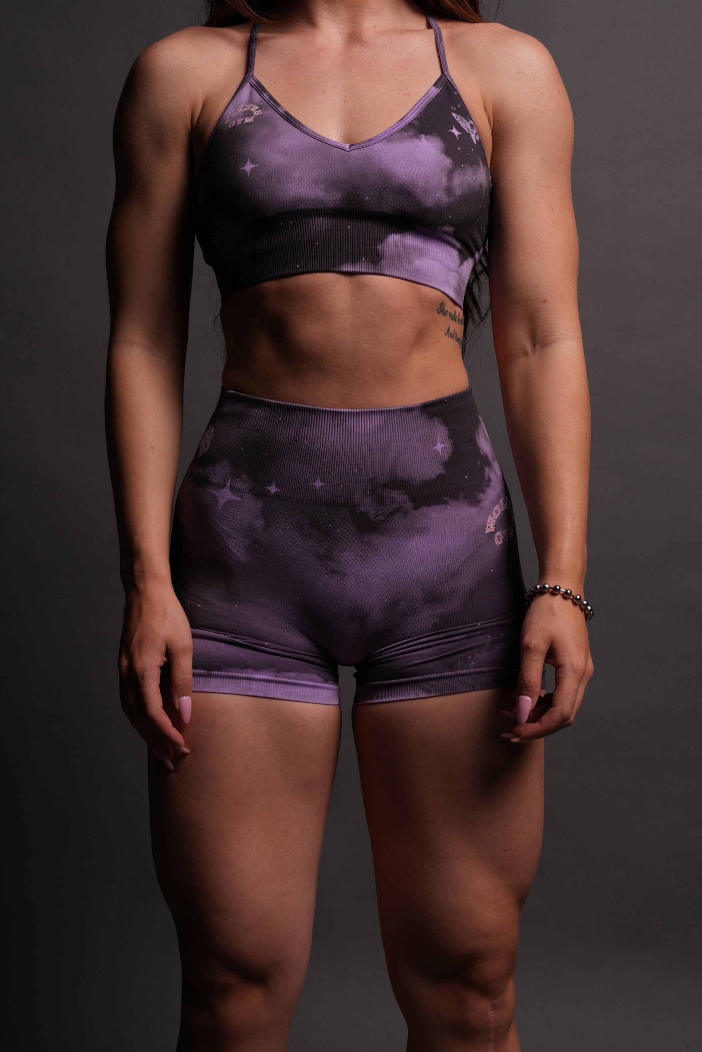 Wolves Gym V2 Everson Seamless "Training" Shorts in Purple Desert Night Sky