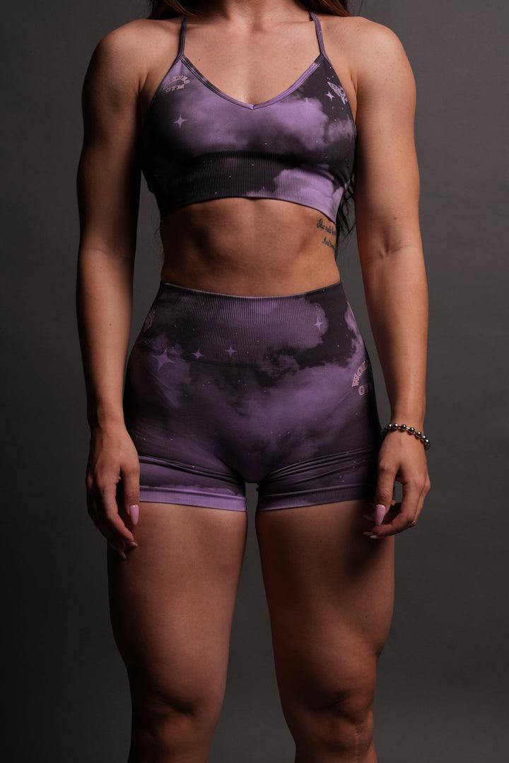 Wolves Gym V2 Everson Seamless "Training" Shorts in Purple Desert Night Sky