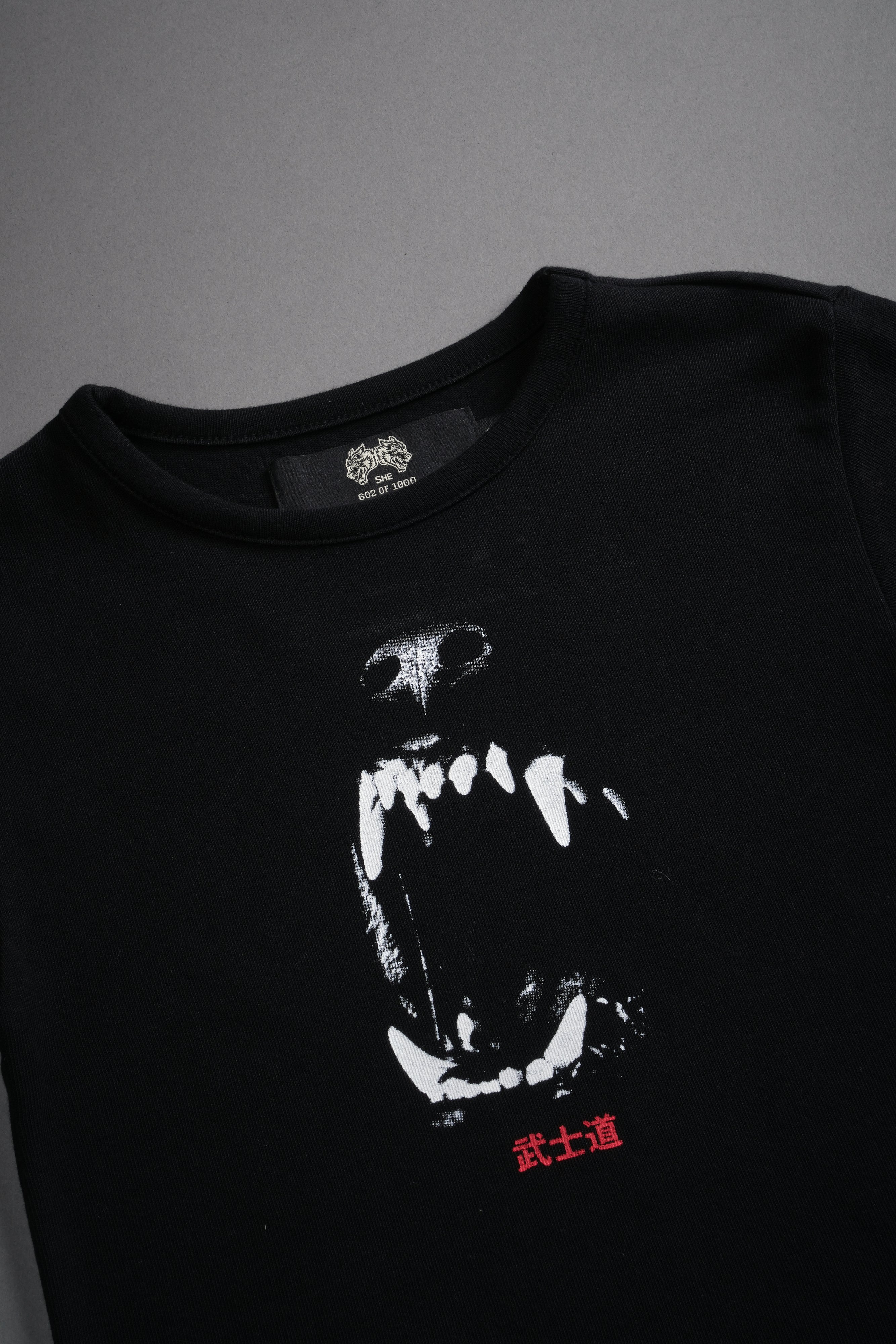 Blood Thirsty Kanji "Baby" Tee in Black